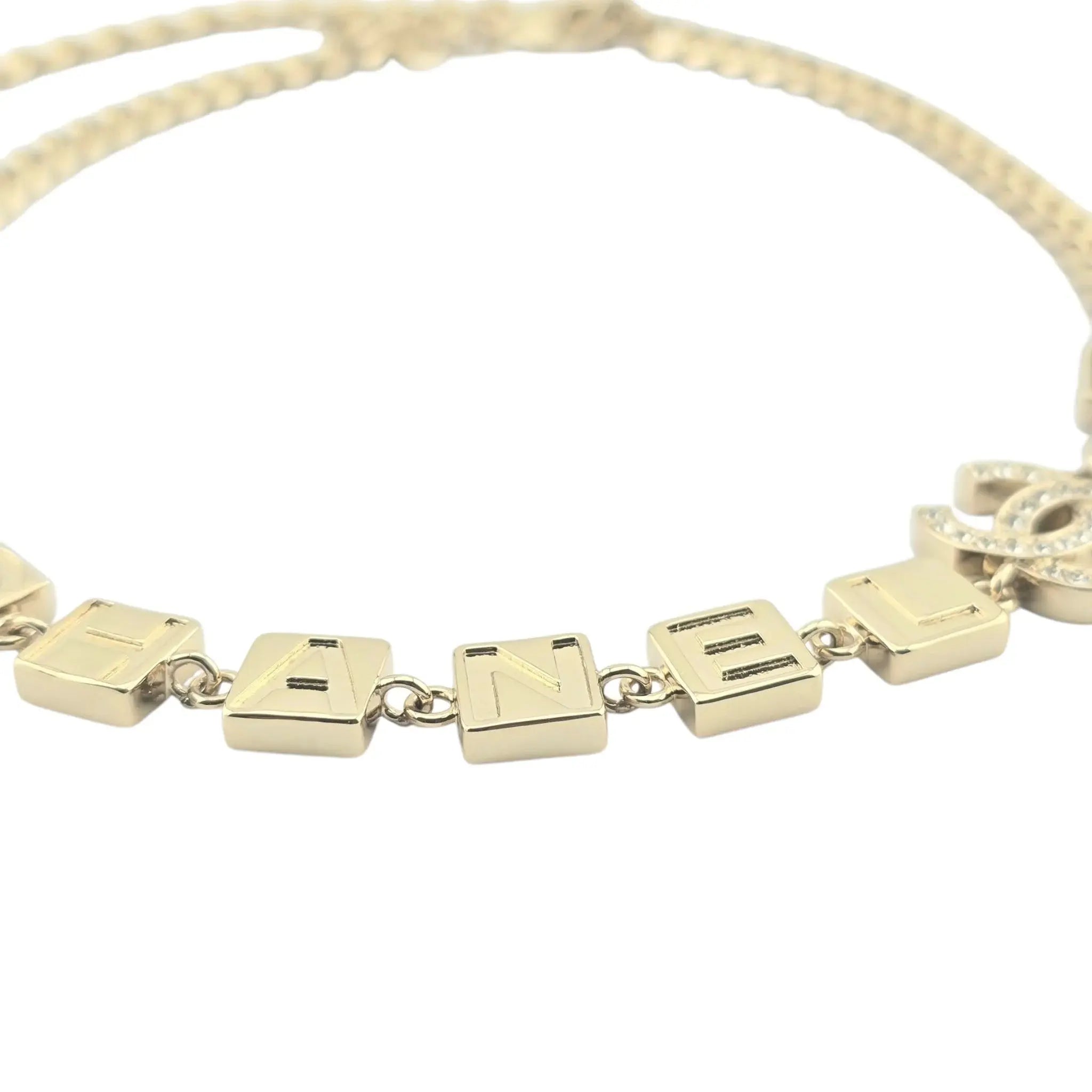 Chanel CC Logo Chain Choker Gold Necklace 2024 CHANEL