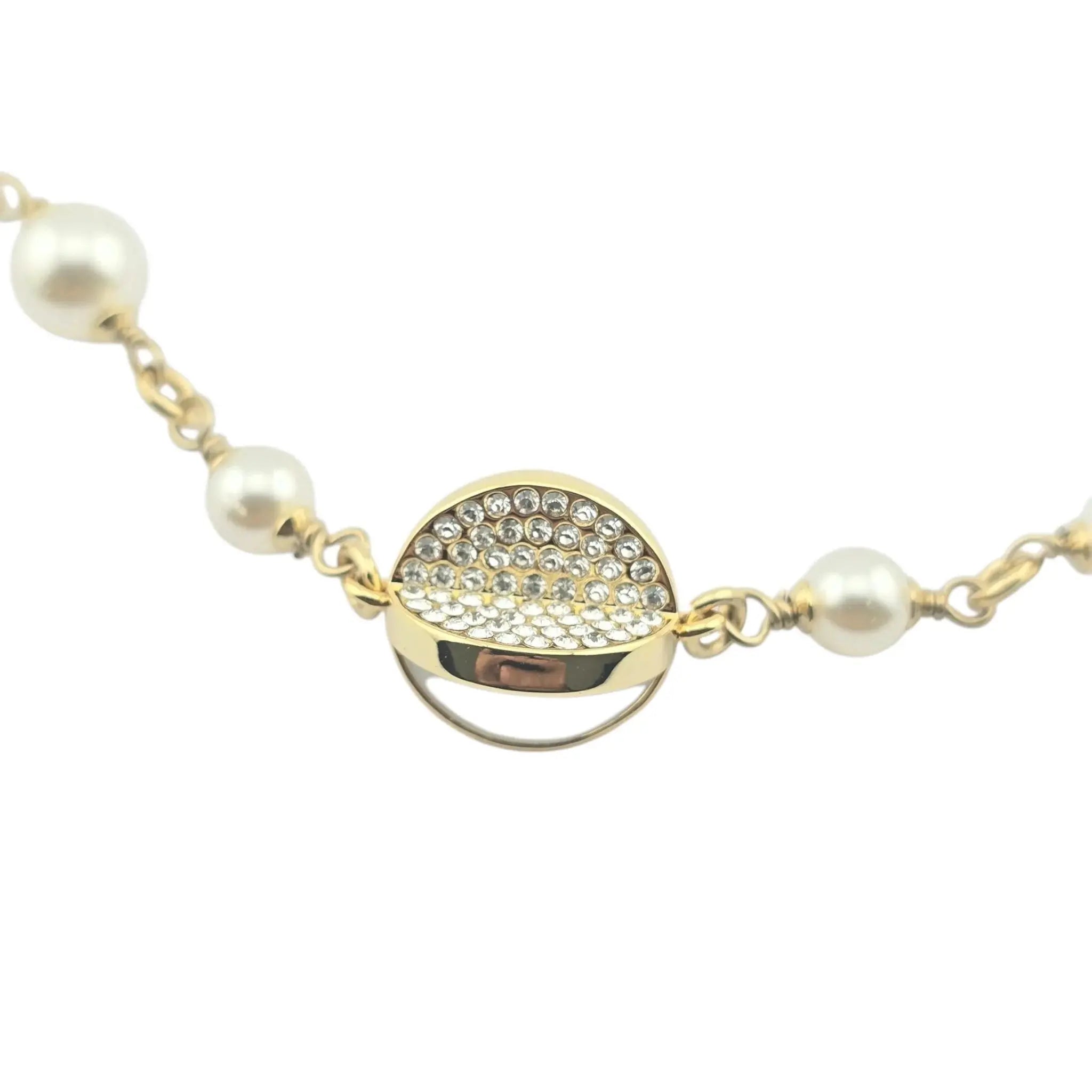 Chanel CC Gold Crystal Enamel Necklace 2024 CHANEL