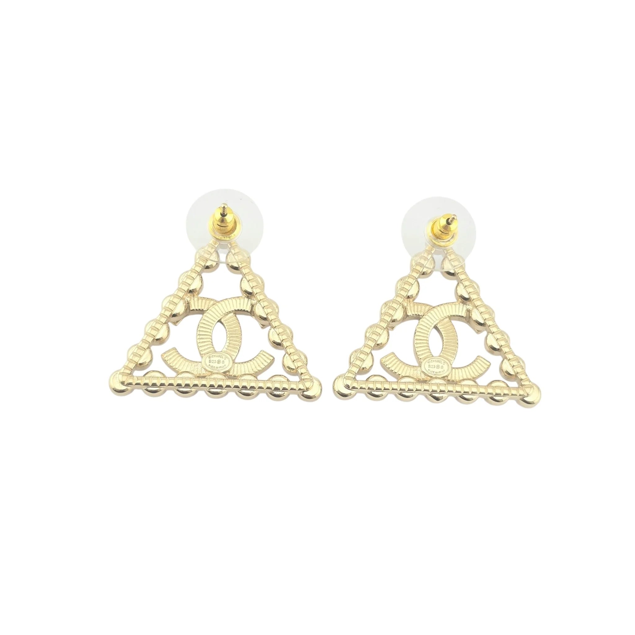 Chanel CC Triangle Crystal Earrings 2023 CHANEL