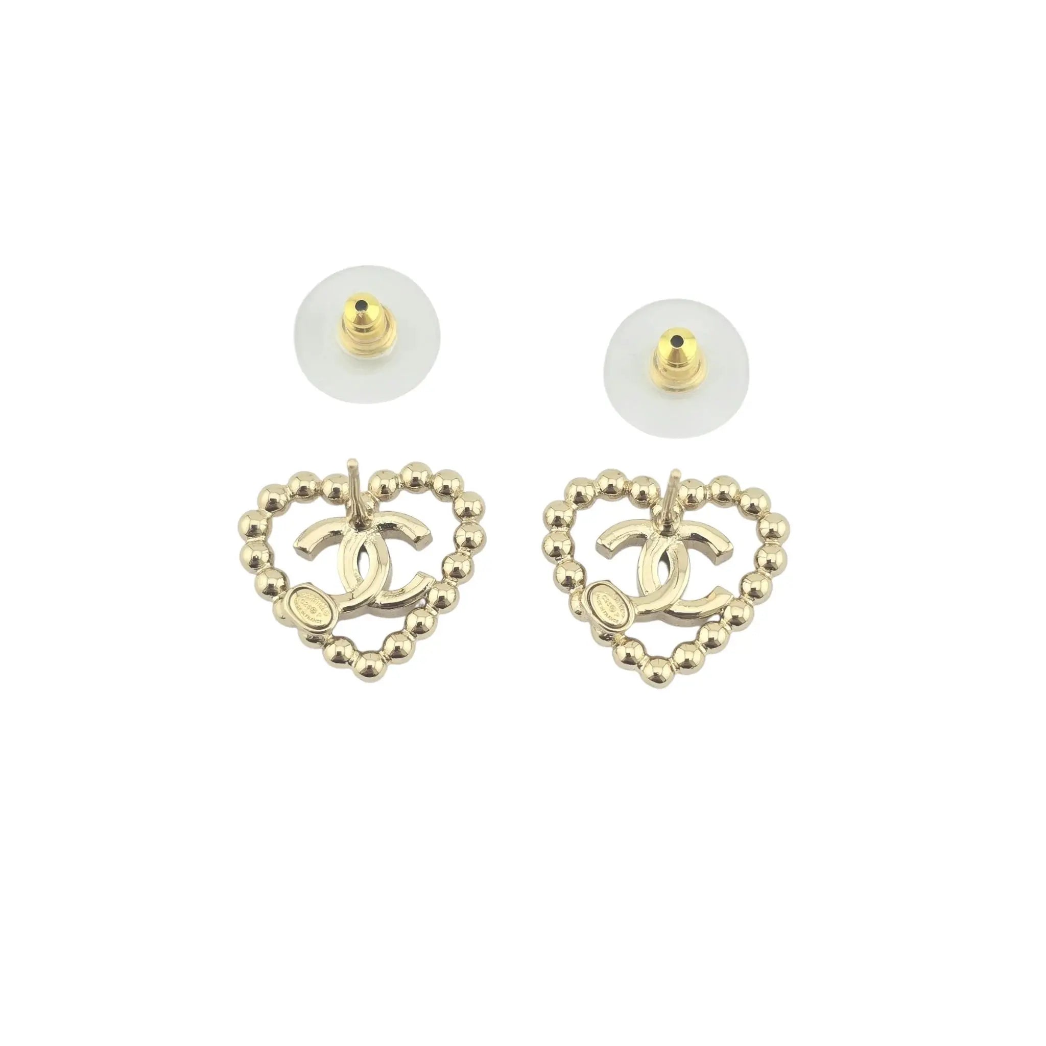 Chanel CC Crystal Heart Earrings 2025 CHANEL
