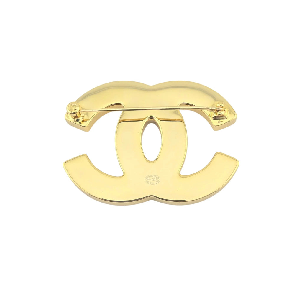 Chanel CC Black Gold Resin Brooch 2024 CHANEL