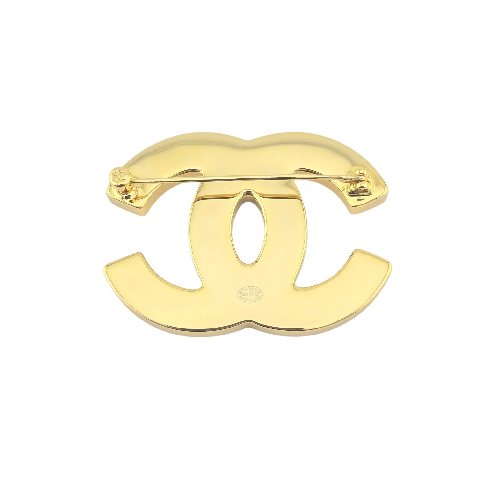 Chanel CC Black Gold Resin Brooch 2024 CHANEL