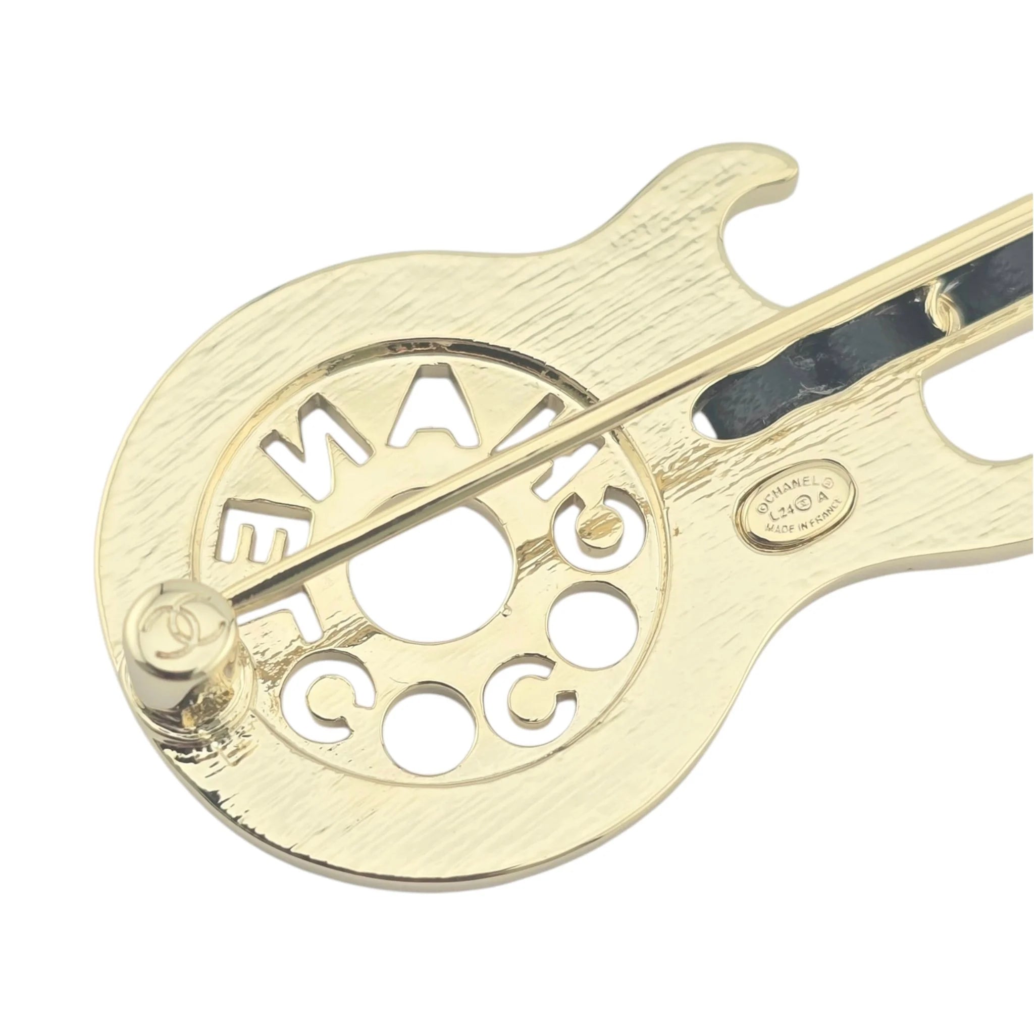 Chanel CC Yellow Gold Guitar Brooch 2024 CHANEL