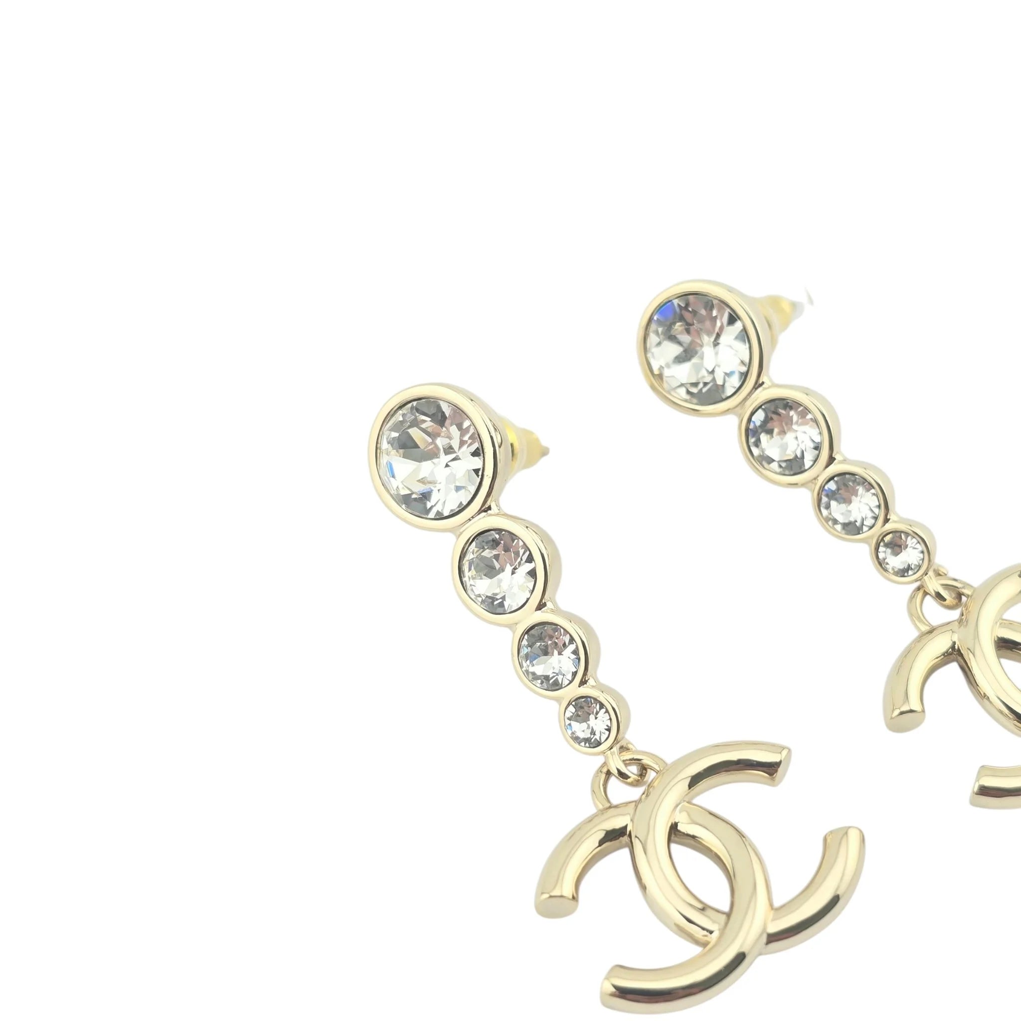 Chanel CC Crystal Drop Earrings 2024 CHANEL