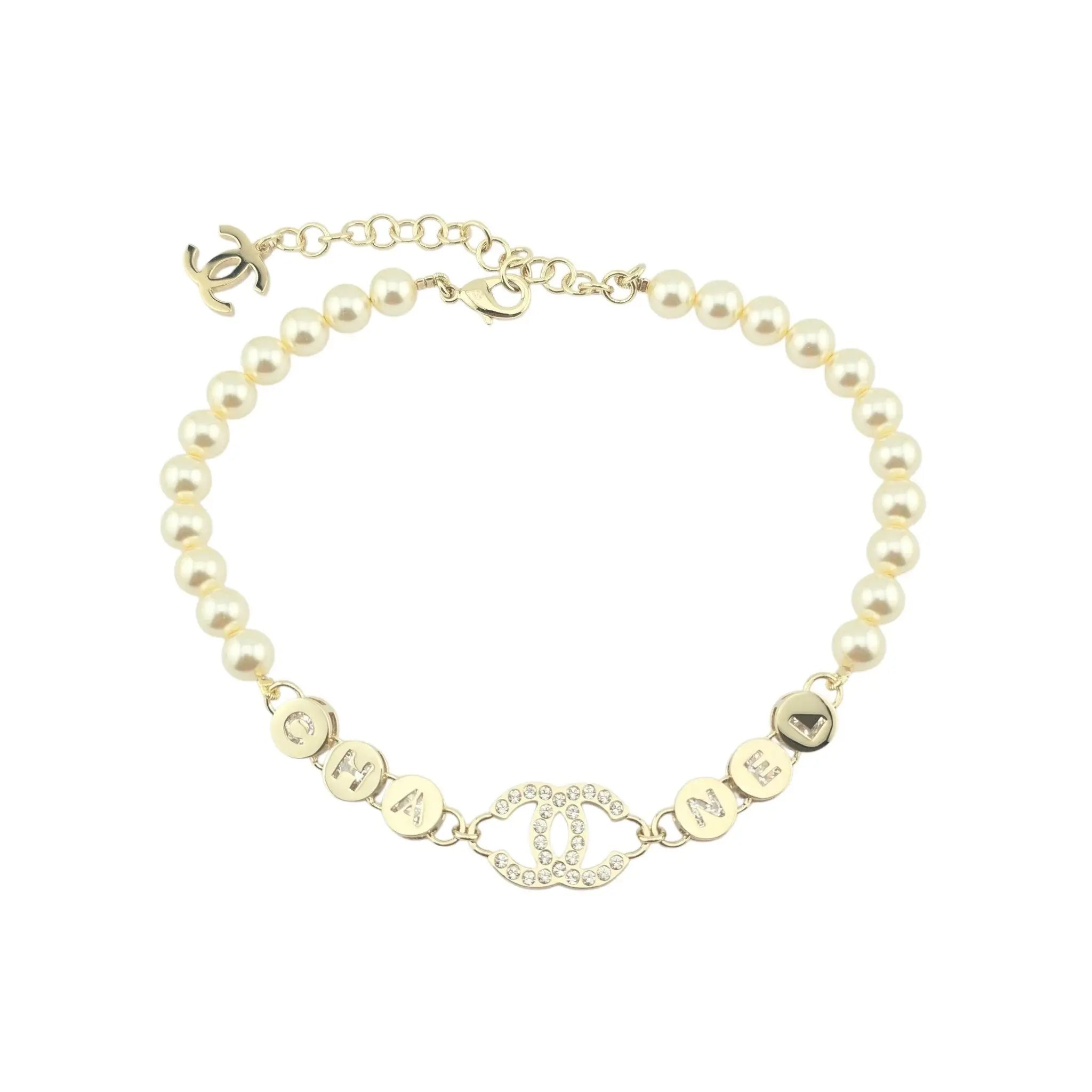 Chanel CC Faux Pearl Crystal Necklace 2024 CHANEL