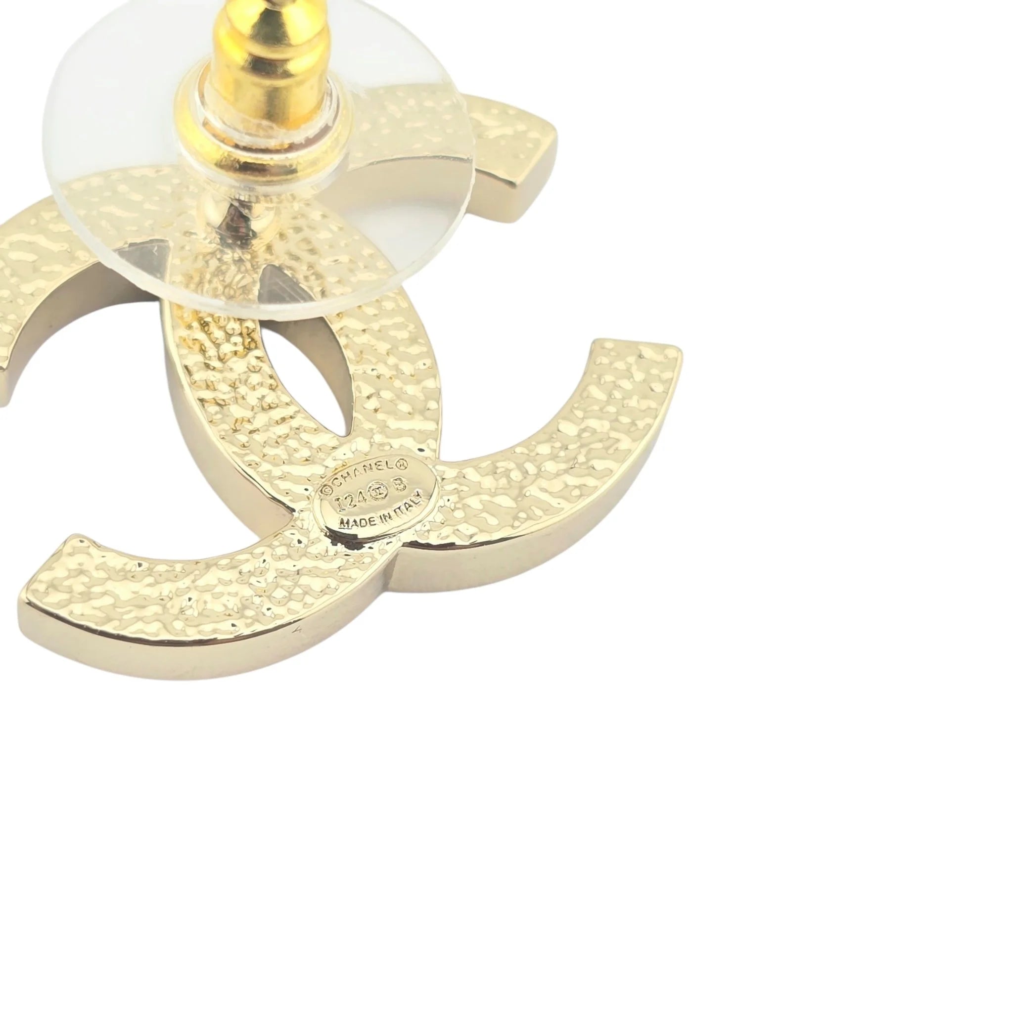 Chanel CC Pink Gold Stud Earrings 2024 CHANEL