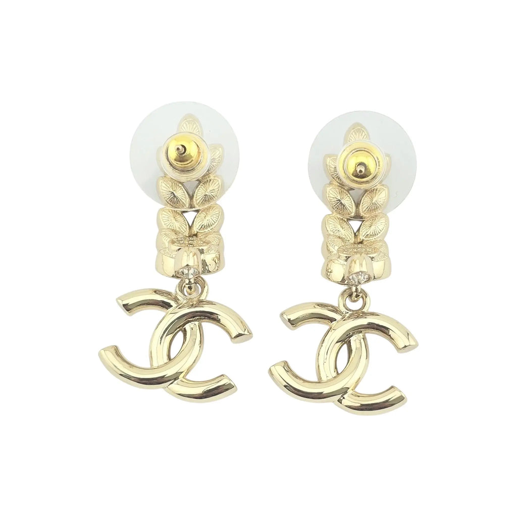 Chanel CC Crystal Leaf Earrings 2023 CHANEL