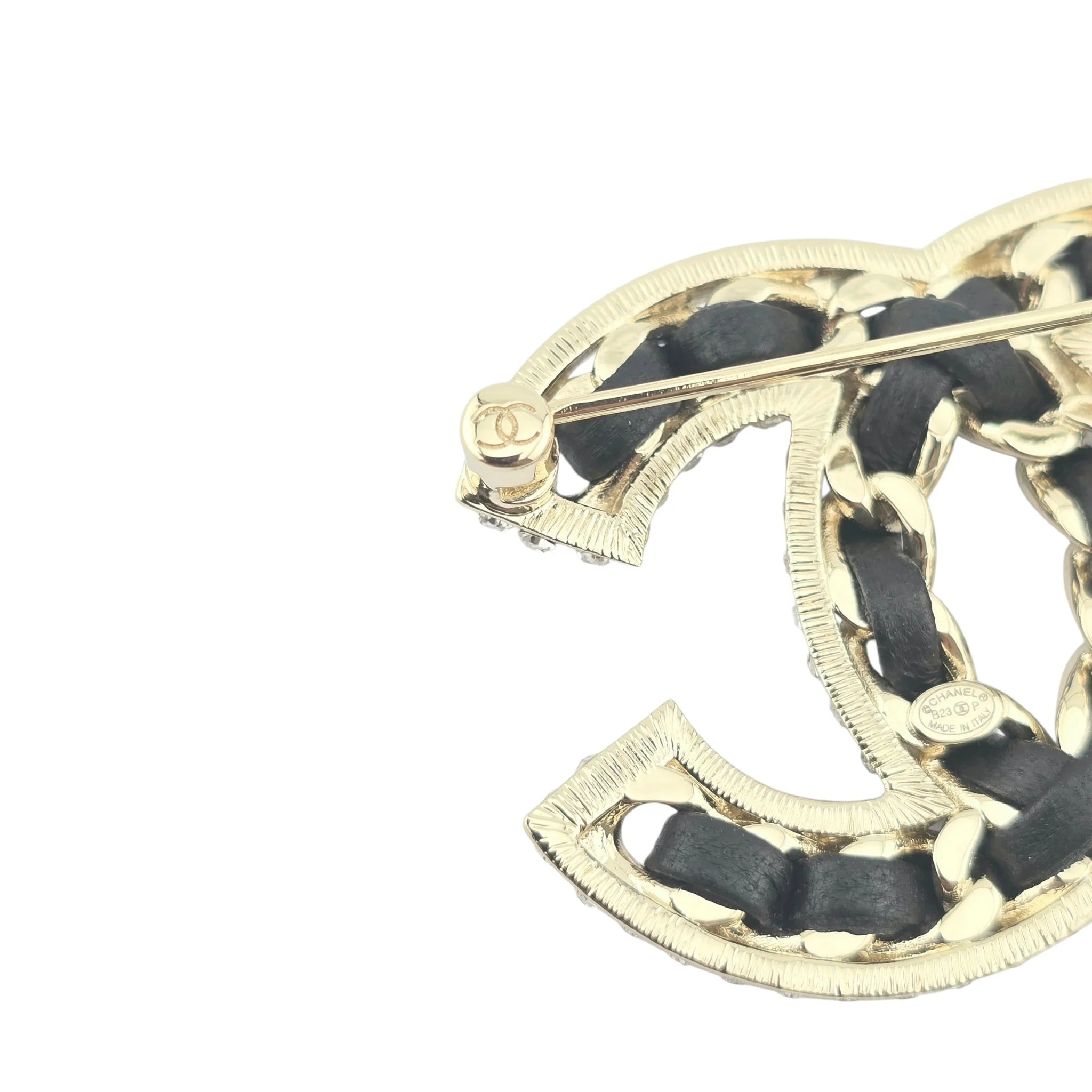 Chanel CC Crystal Leather Brooch 2023 CHANEL