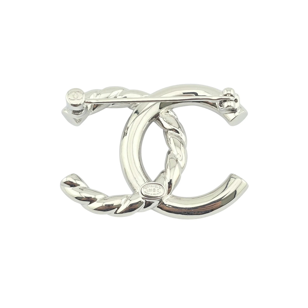 Chanel CC Silver Logo Brooch 2025 CHANEL
