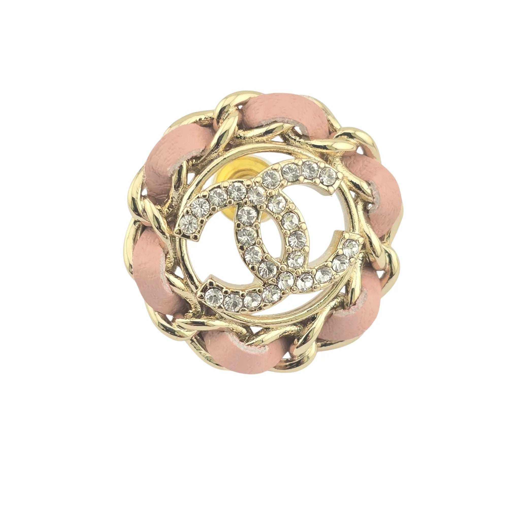 Chanel CC Round Pink Lambskin Earrings 2022 CHANEL