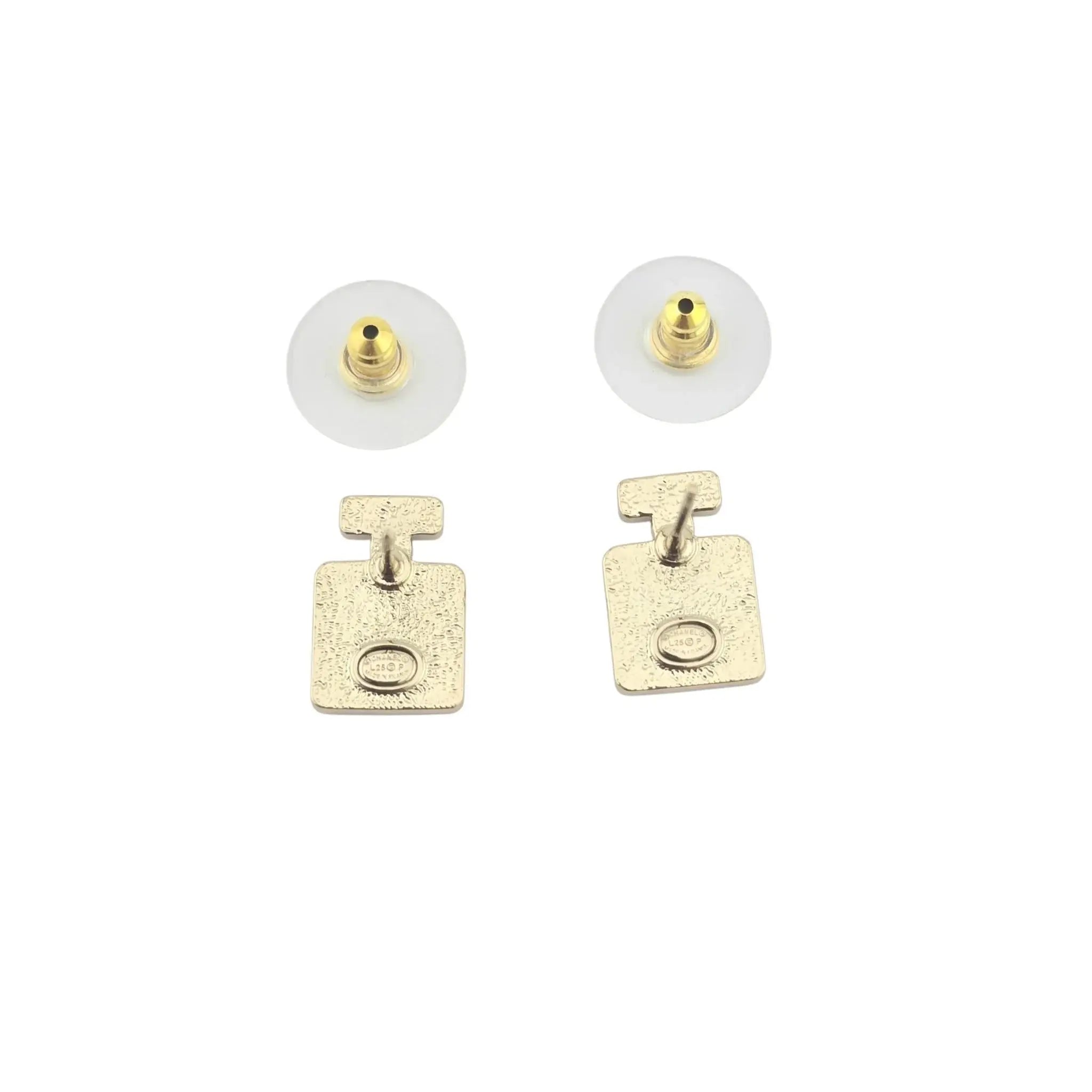 Chanel CC Perfume Bottle White Earrings 2025 CHANEL
