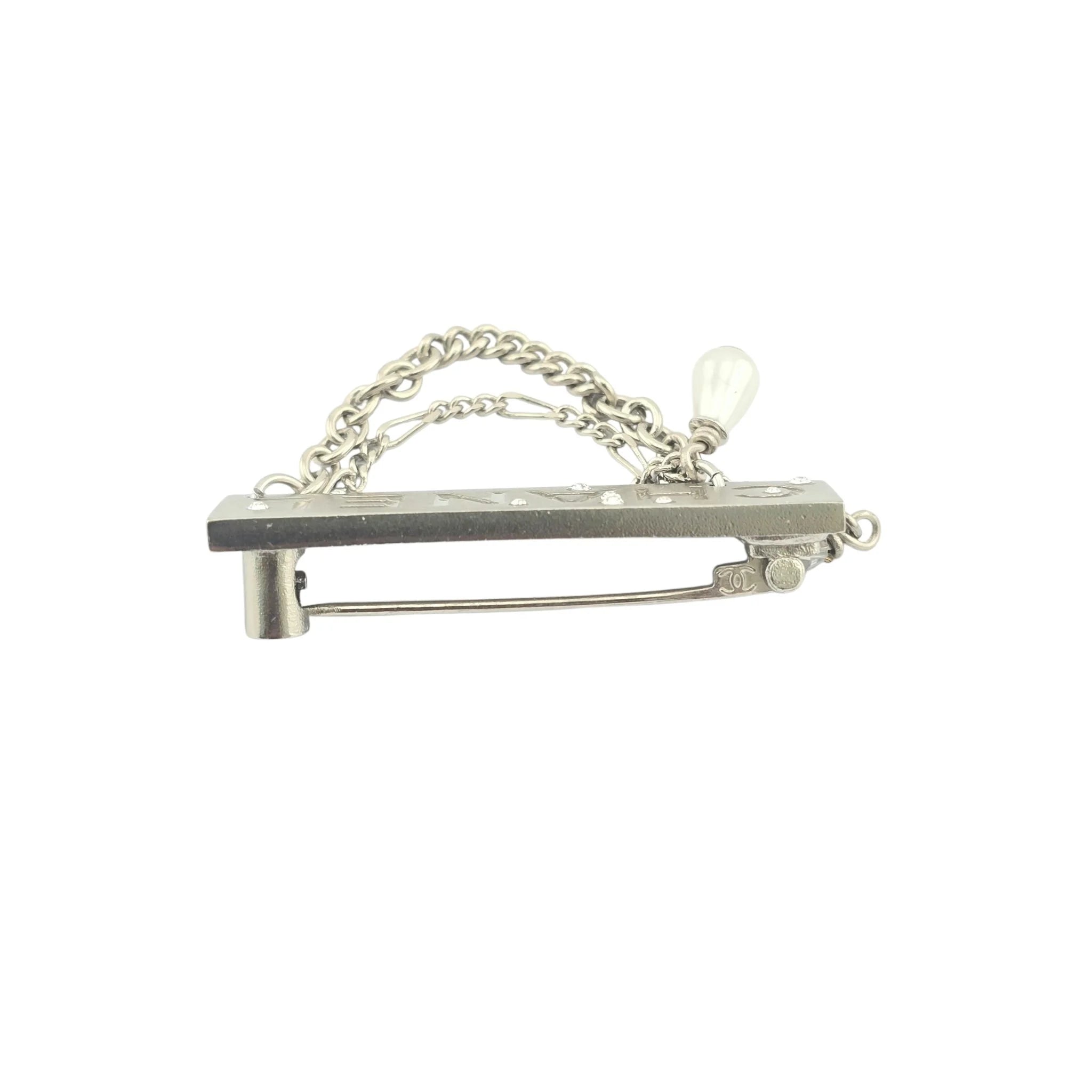 Chanel Silver Crystal Chain Brooch 2021 CHANEL