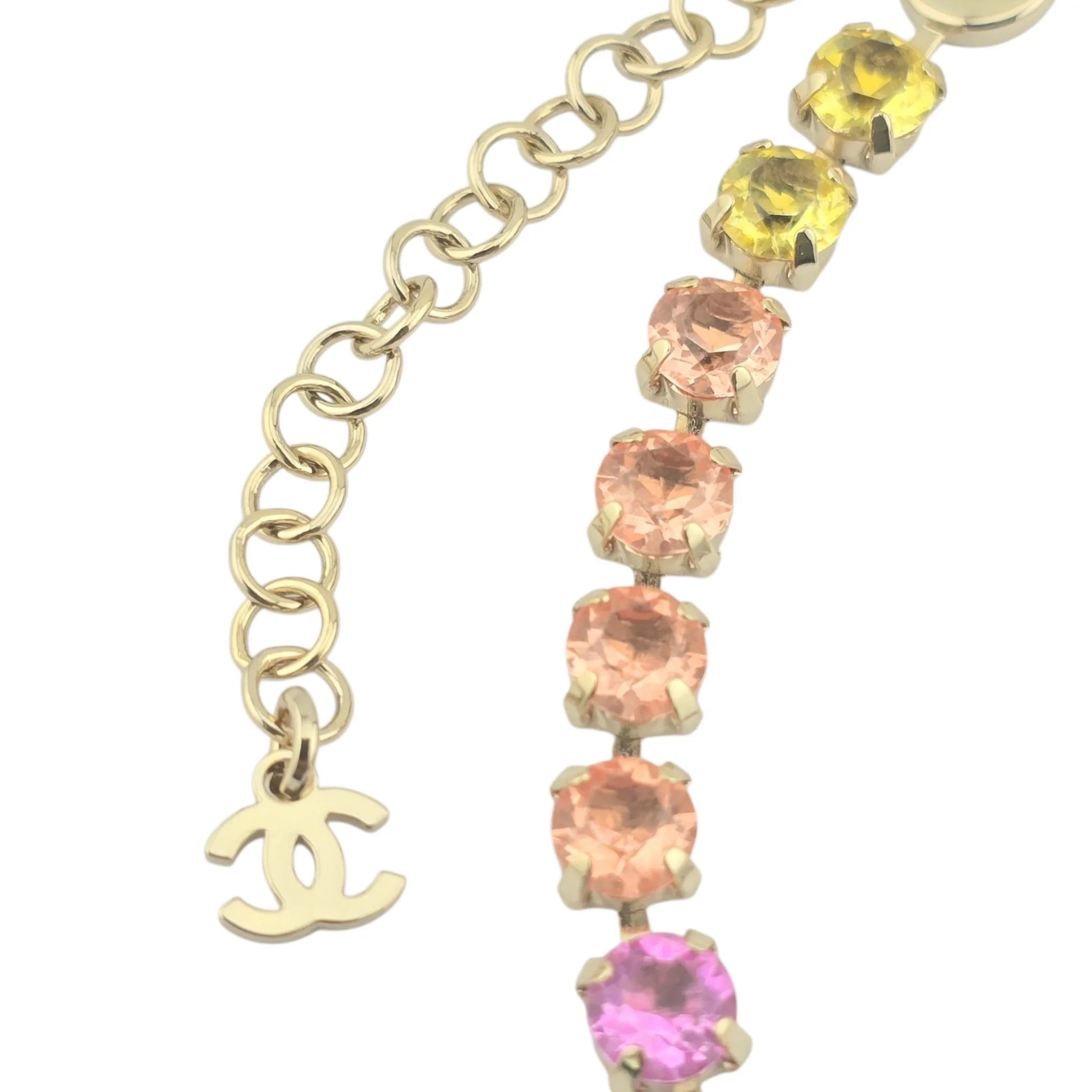 Chanel Strass CC Pendant Choker Multicoloured Necklace 2024 CHANEL