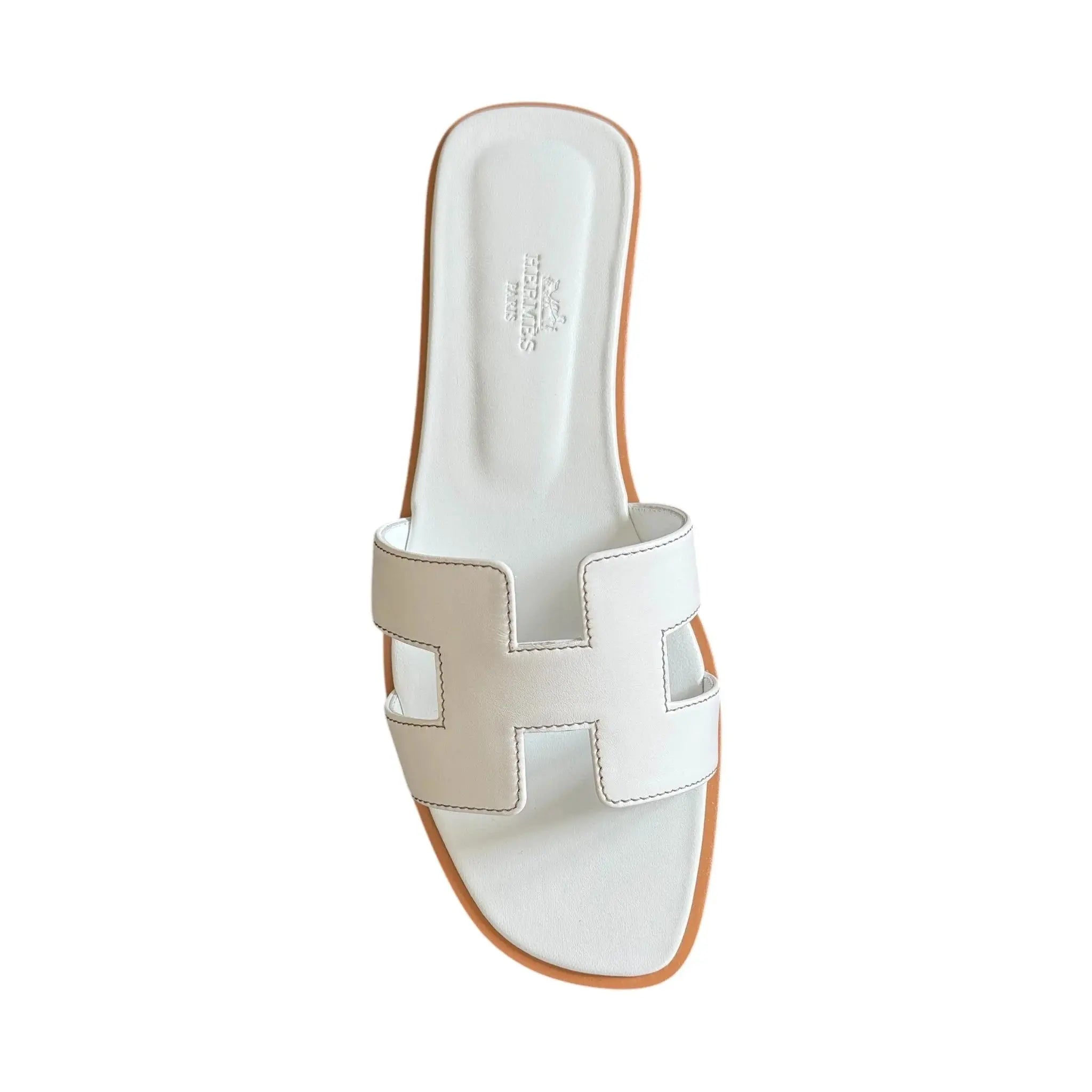 Hermes Oran Sandal White Blanc - 39 UK 6 HERMES