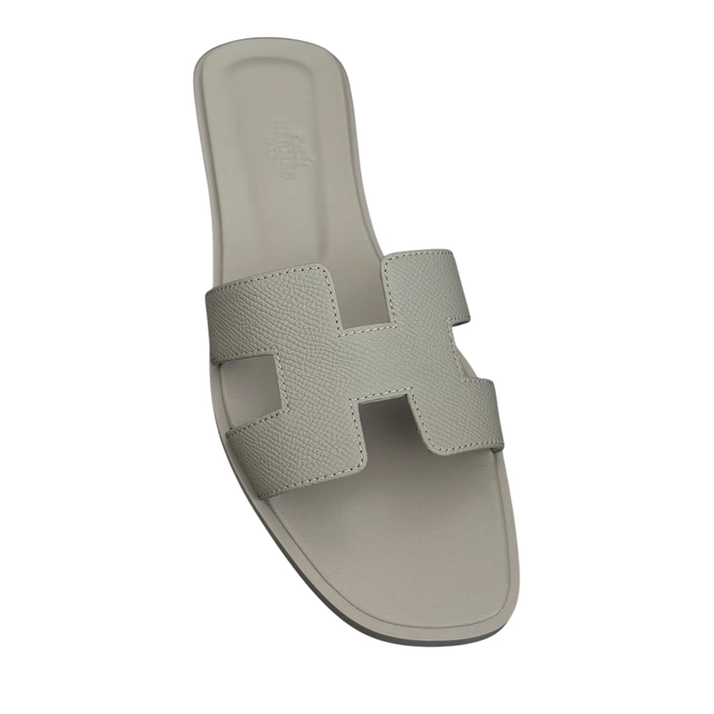 Hermes Oran Sandal Bleu Glacier Epsom - 40 UK 7 HERMES