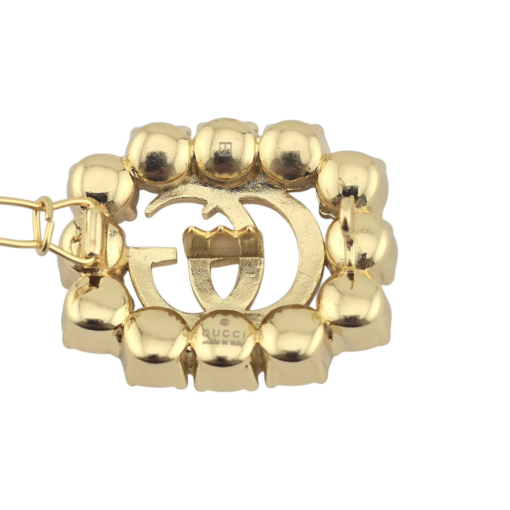 GUCCI Pearl Double G Hair Clip Aged Gold GUCCI