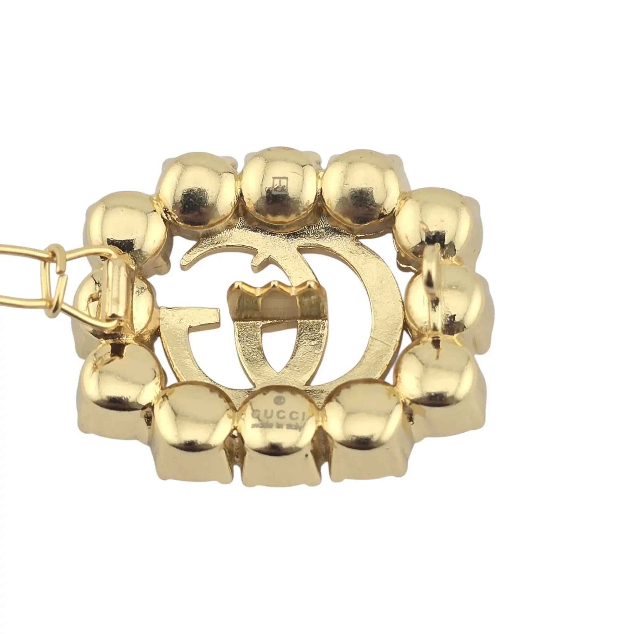 GUCCI Pearl Double G Hair Clip Aged Gold GUCCI