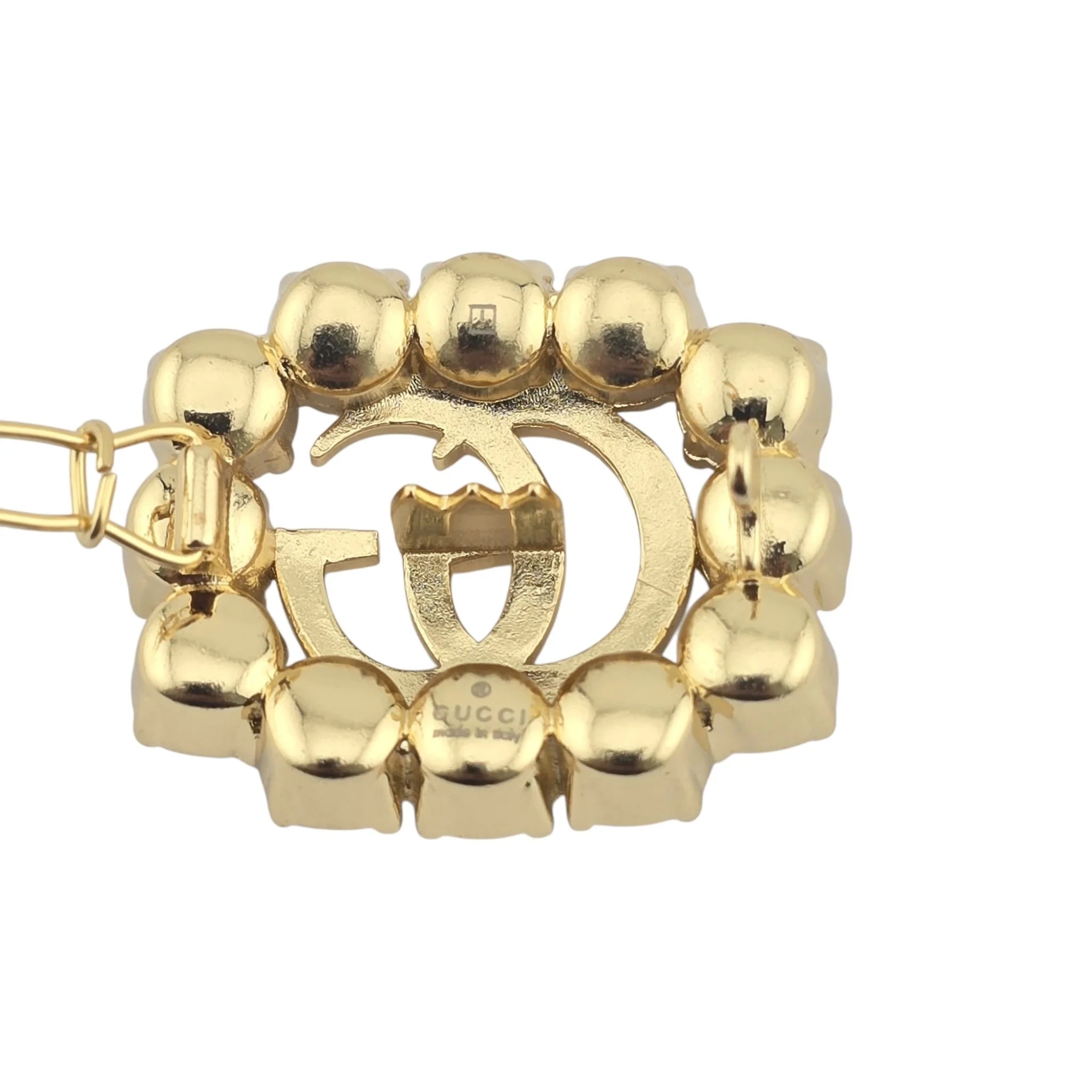 GUCCI Pearl Double G Hair Clip Aged Gold GUCCI