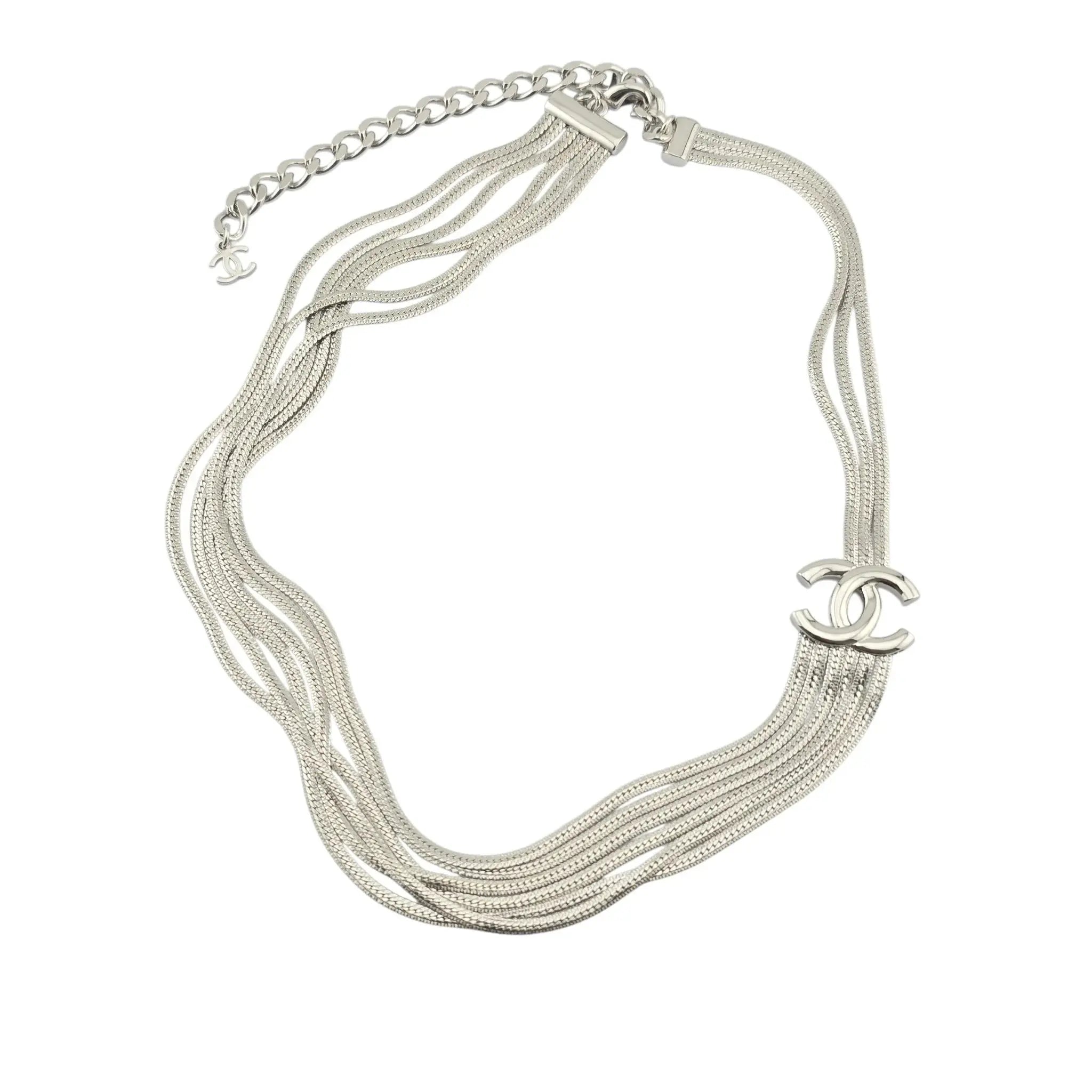 Chanel CC Silver Layer Necklace 2022 CHANEL