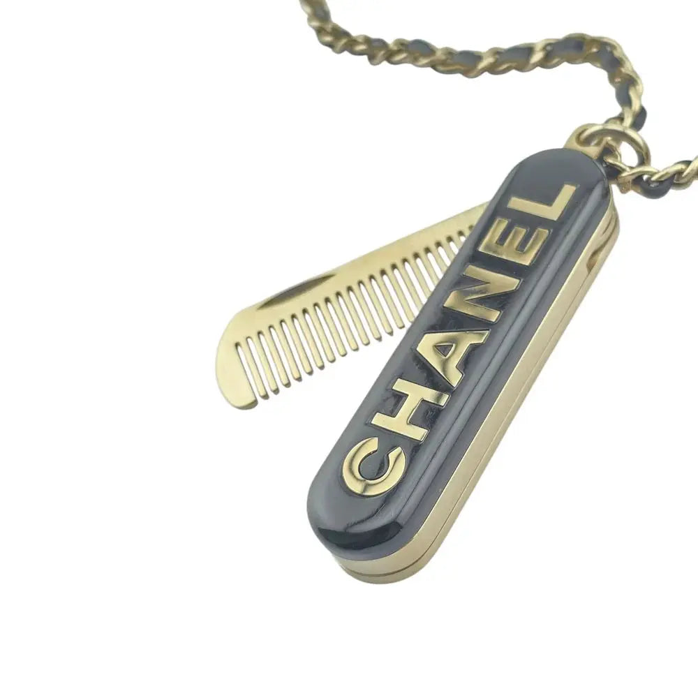 Chanel Black Gold Comb Necklace 22-23FW CHANEL