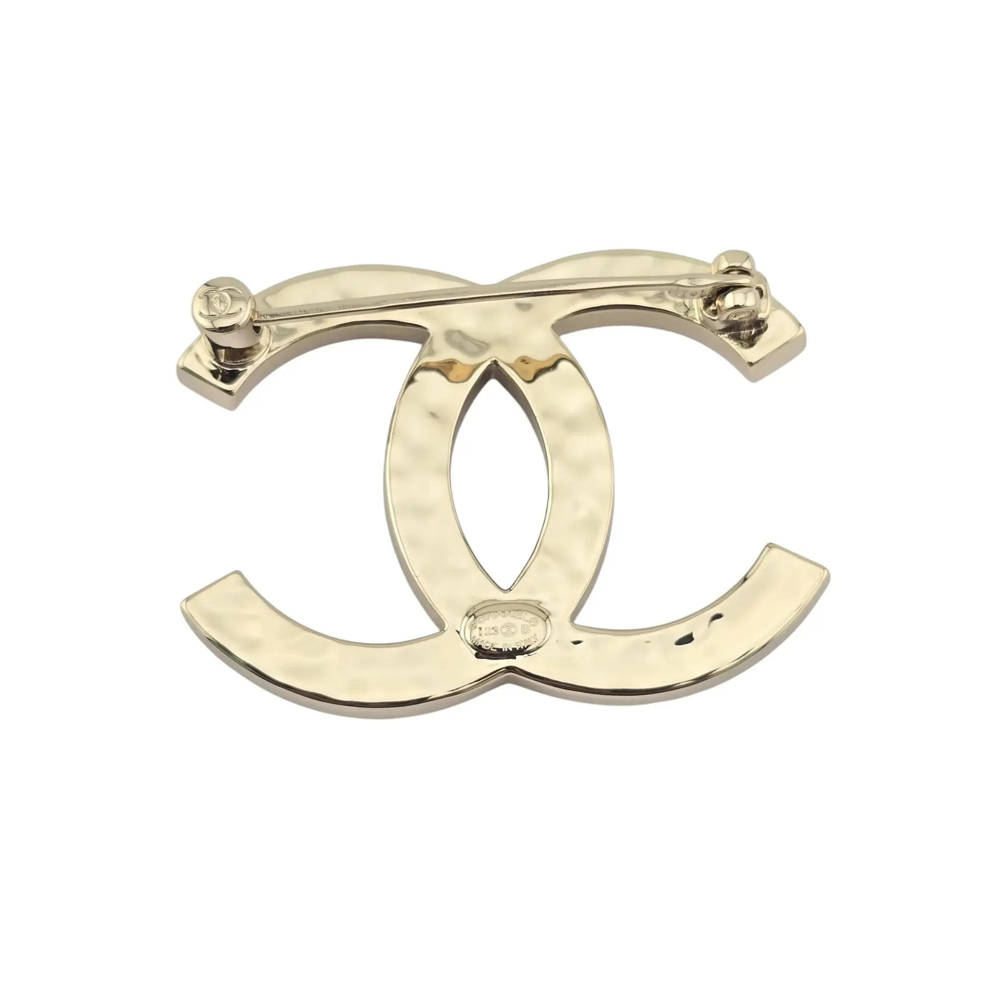 Chanel CC Gold Crystal Faux Pearl Brooch 2023 CHANEL