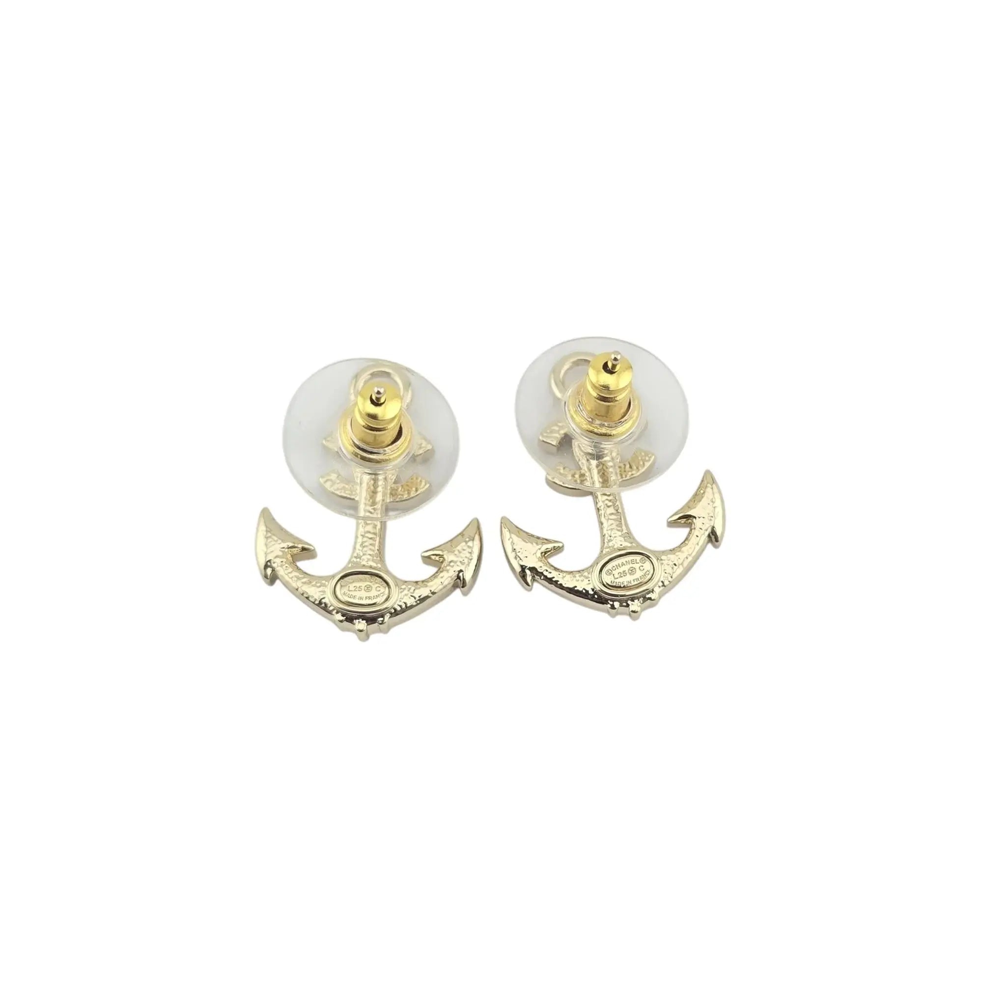 Chanel CC Crystal Anchor Stud Earrings 2025 CHANEL