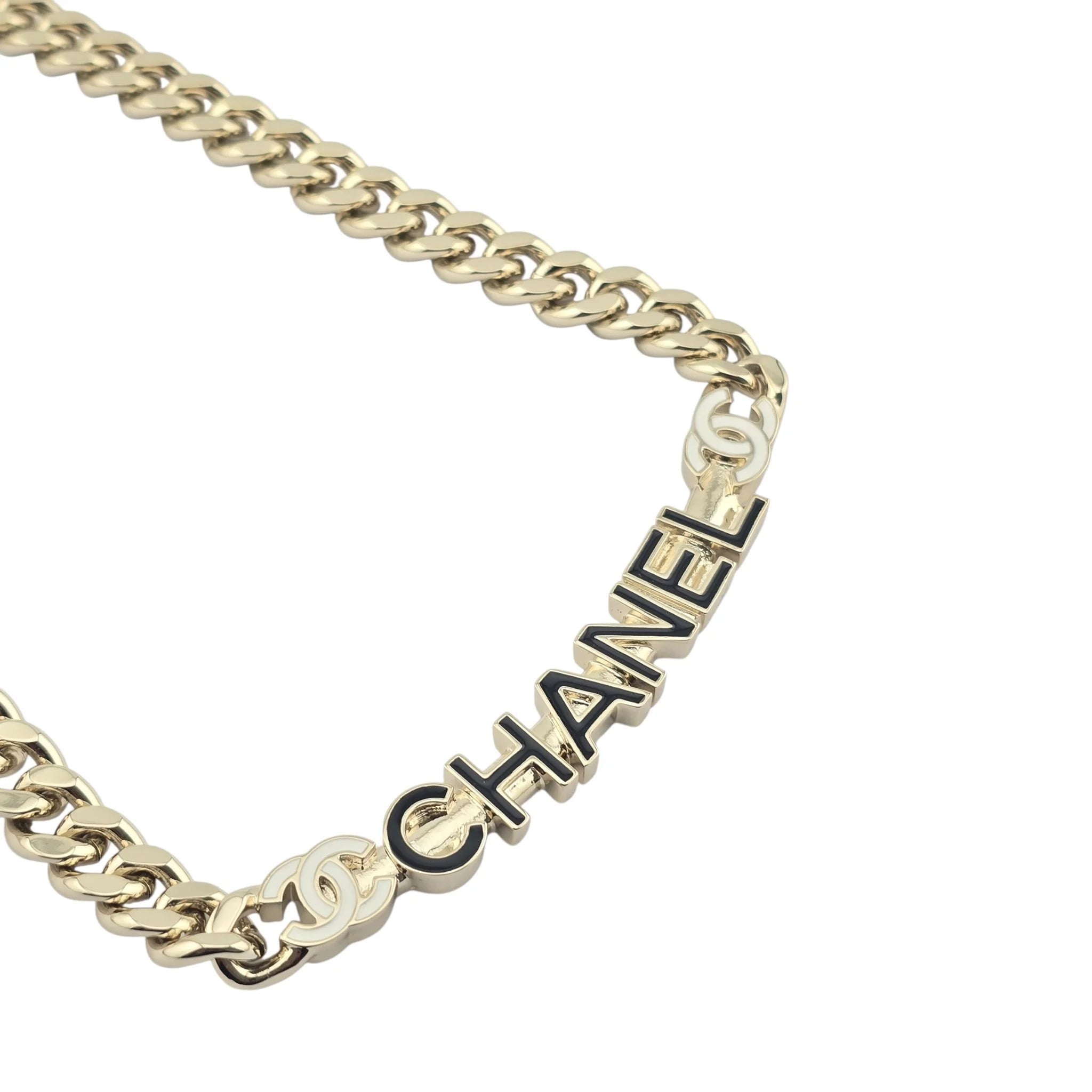 Chanel CC Logo Gold Metal Enamel Choker Necklace 2022 CHANEL