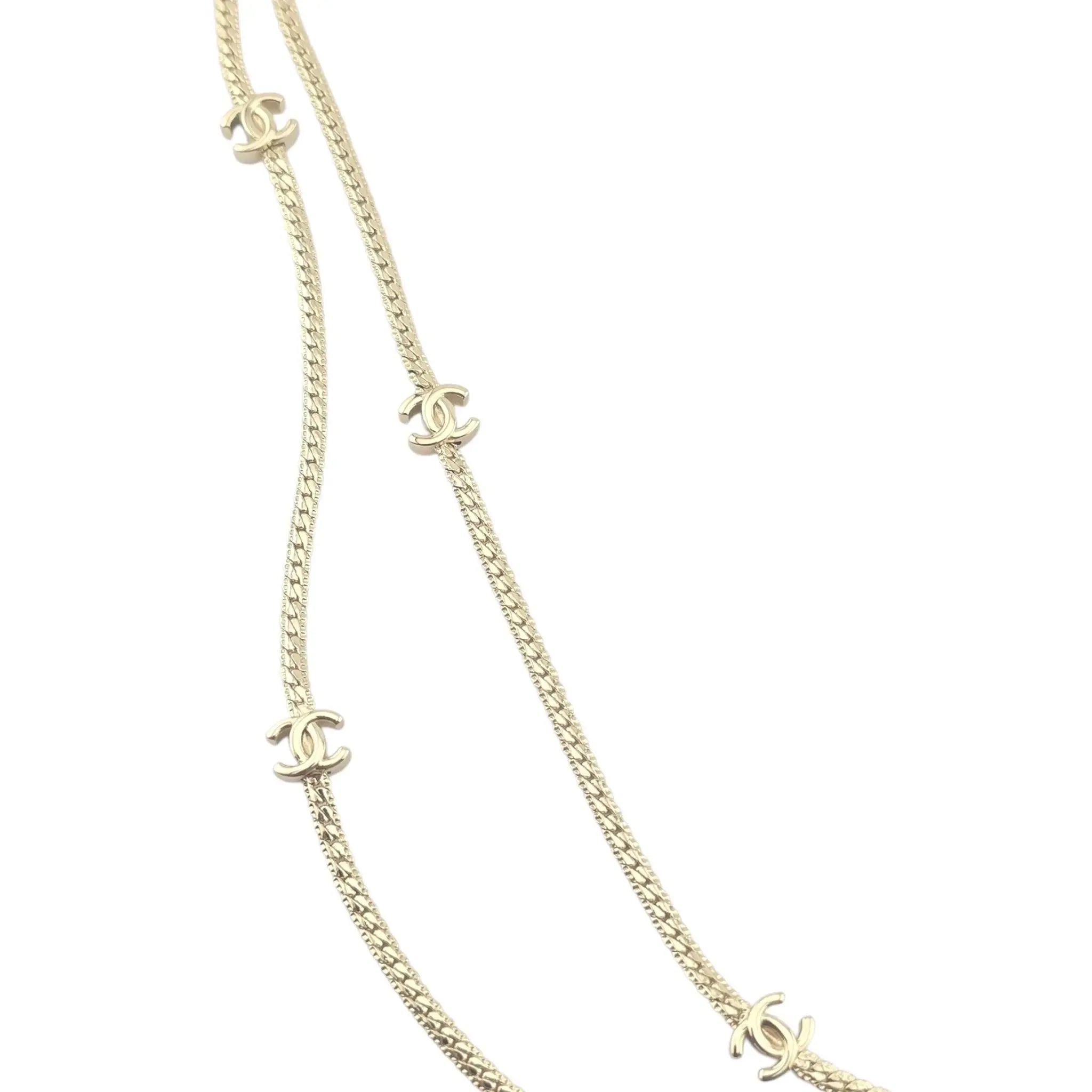 Chanel CC Gold Metal Long Necklace 2024 CHANEL