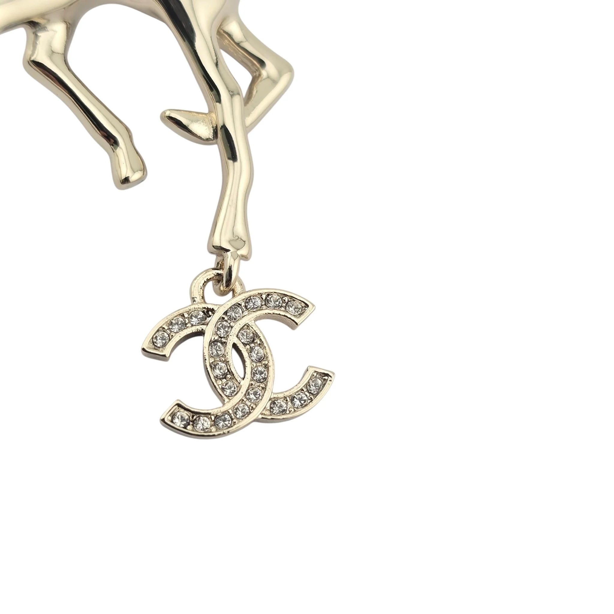 Chanel CC Deer Pendant Gold Necklace 2025 CHANEL