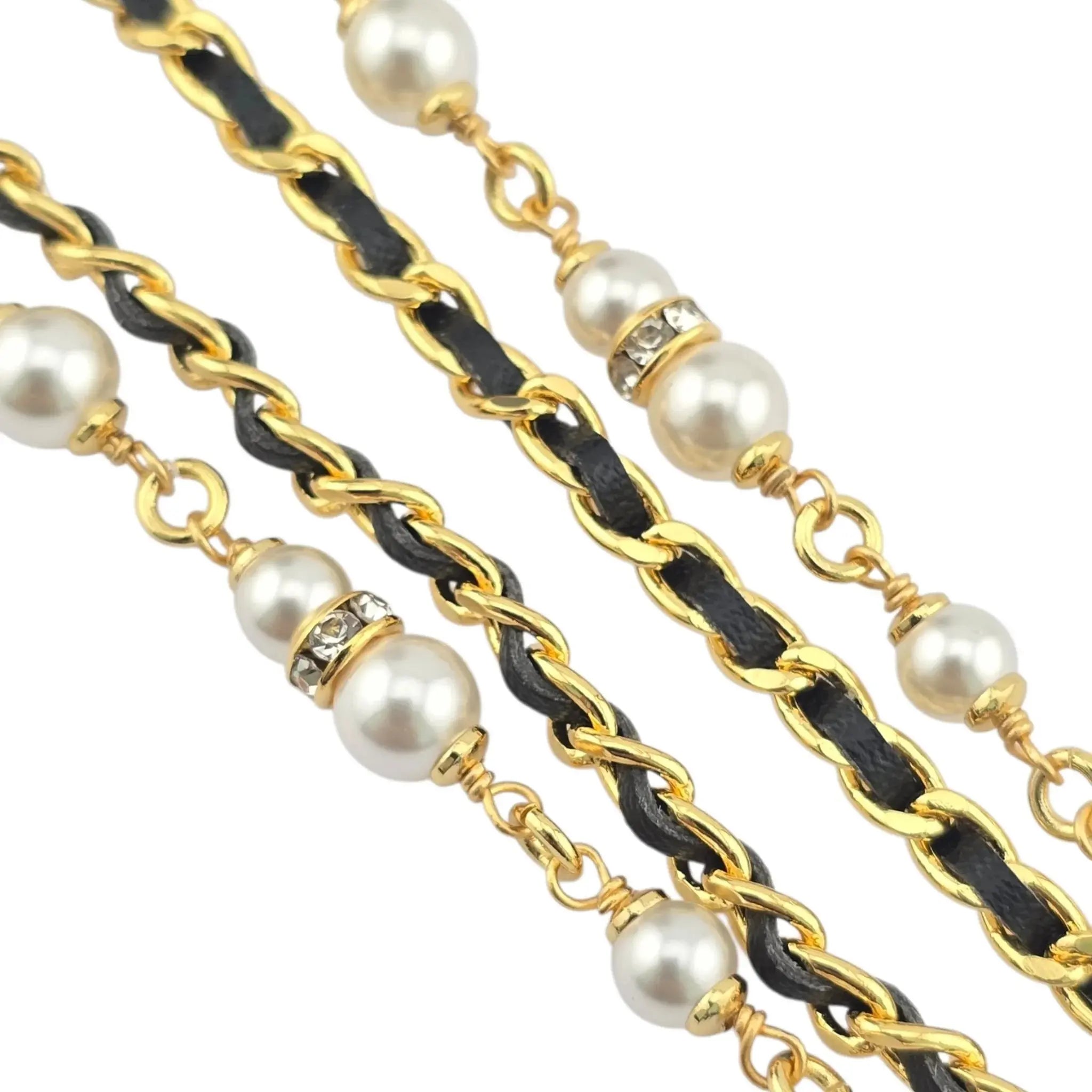 Chanel CC Faux Pearl Leather Necklace 2024 CHANEL