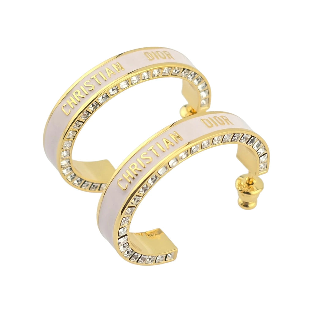 Christian Dior Large Dior Night Code Hoop Pink Earrings DIOR