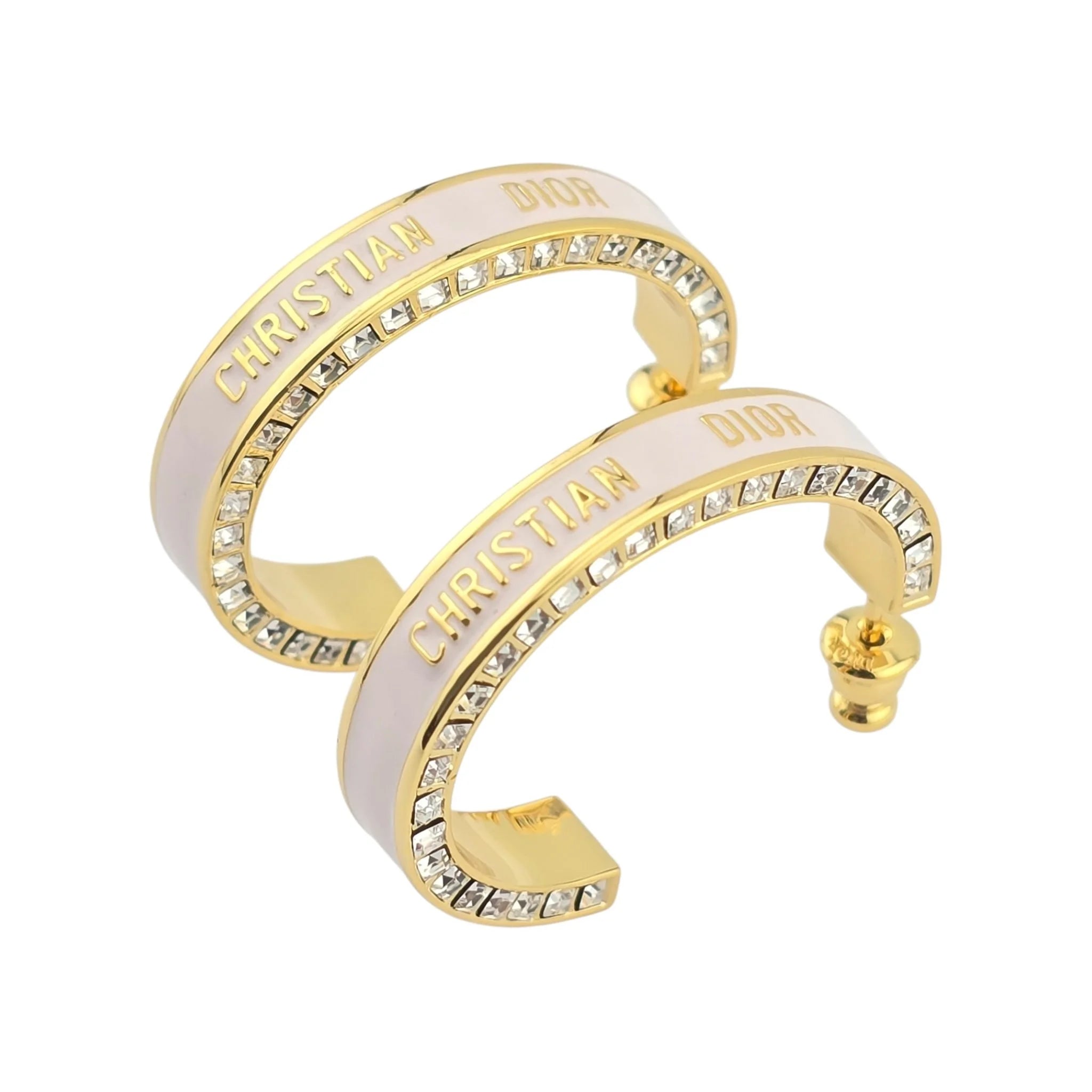 Christian Dior Large Dior Night Code Hoop Pink Earrings DIOR