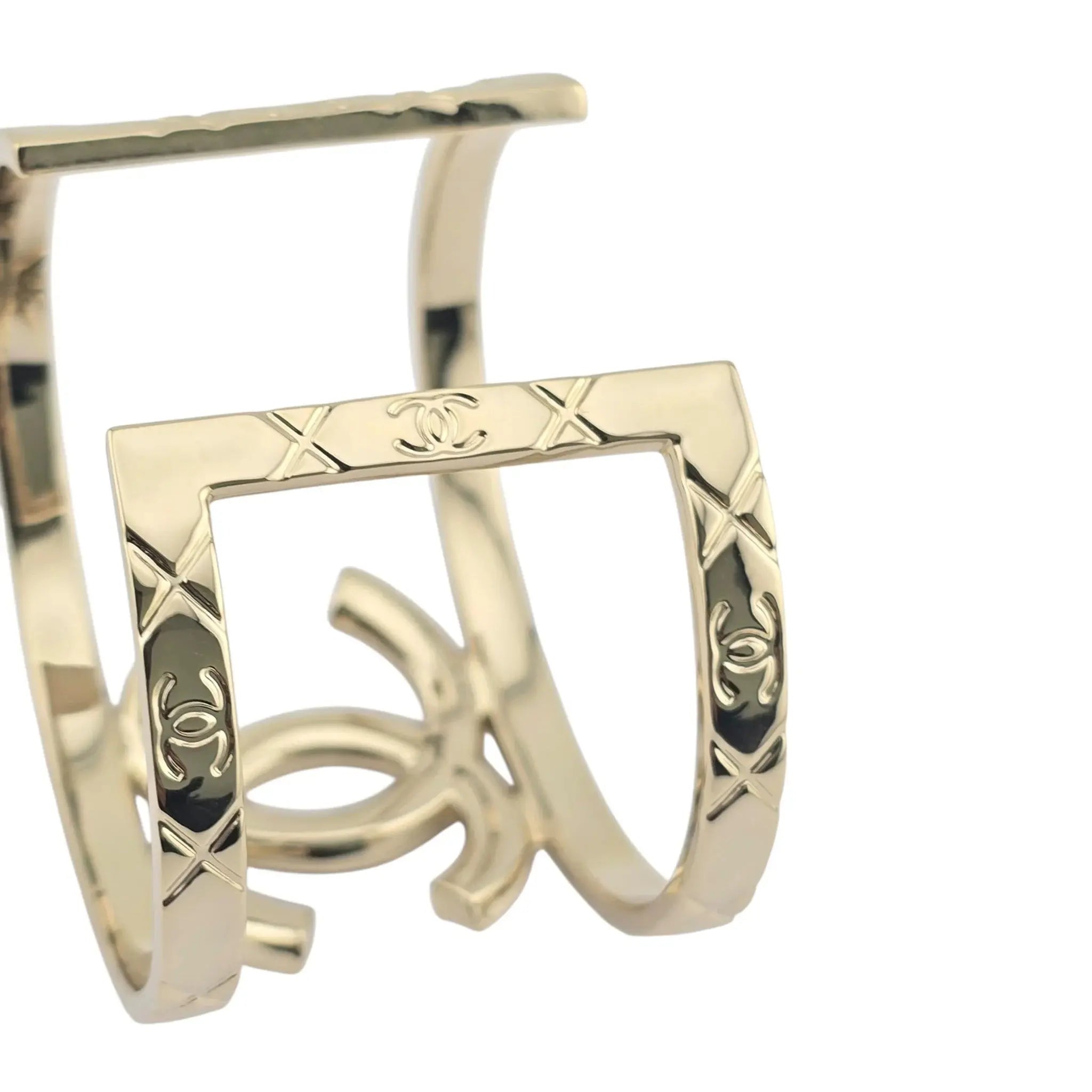 Chanel CC Cuff Bangle Gold 2025 CHANEL