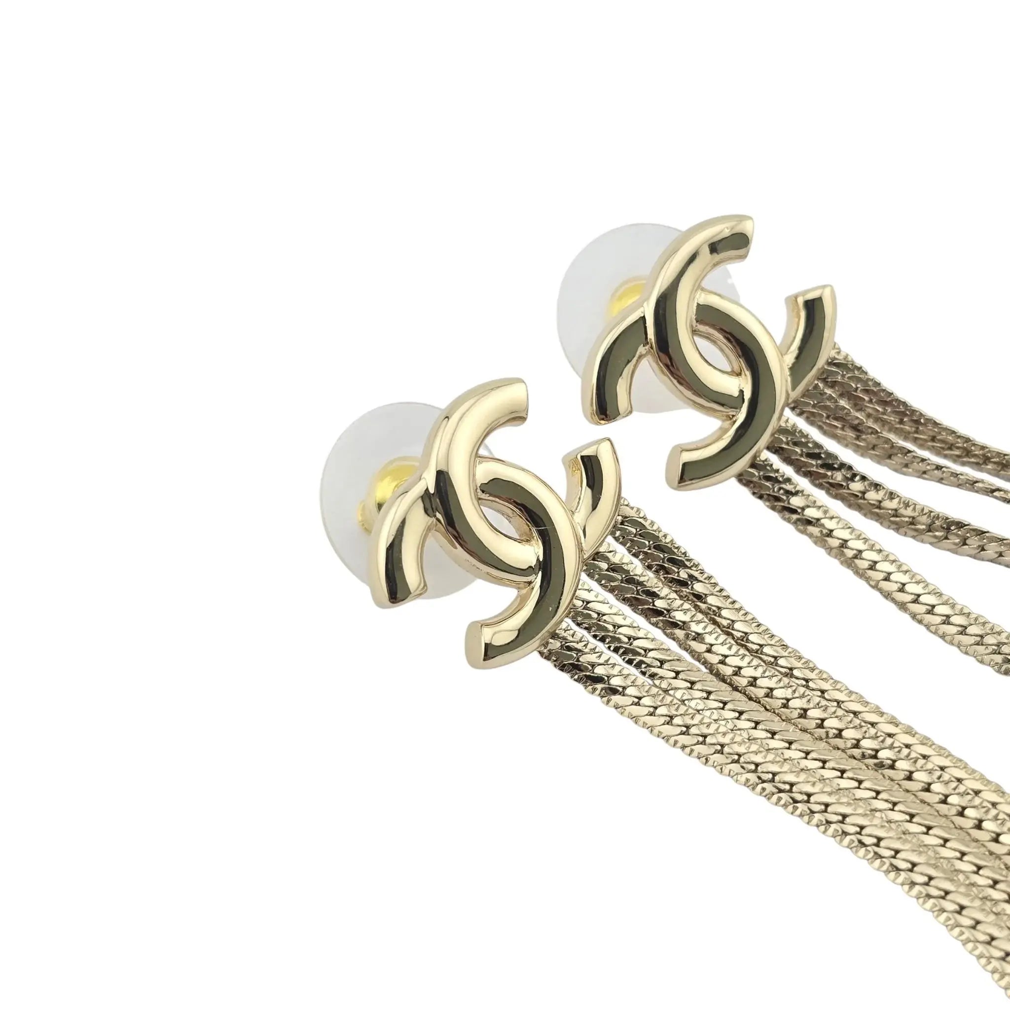 Chanel CC Gold Tassel Drop Earrings 2024 CHANEL