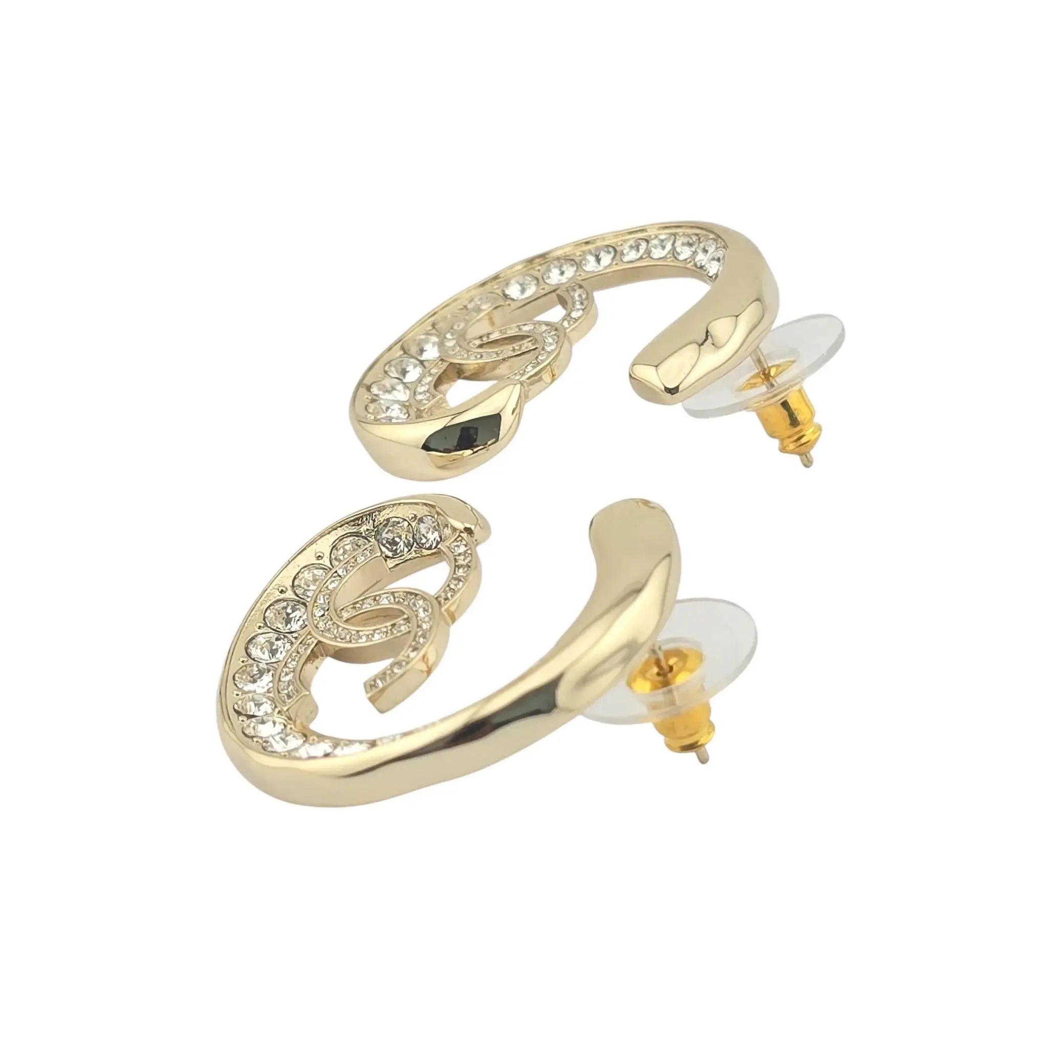 Chanel CC Crystal Gold Metal Earrings 2023 CHANEL