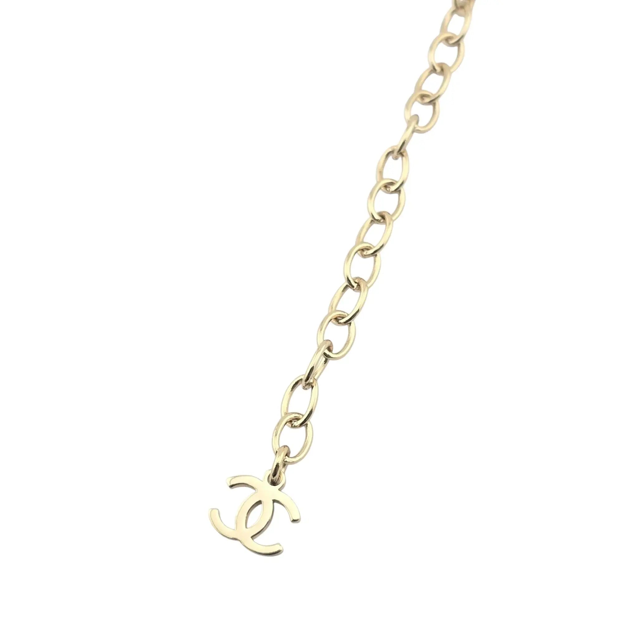 Chanel CC Gold Crystal Chain Necklace 2024 CHANEL