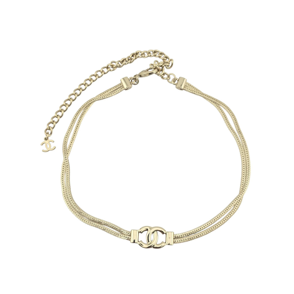 Chanel CC Choker Multi-Strand Gold Necklace 2024 CHANEL