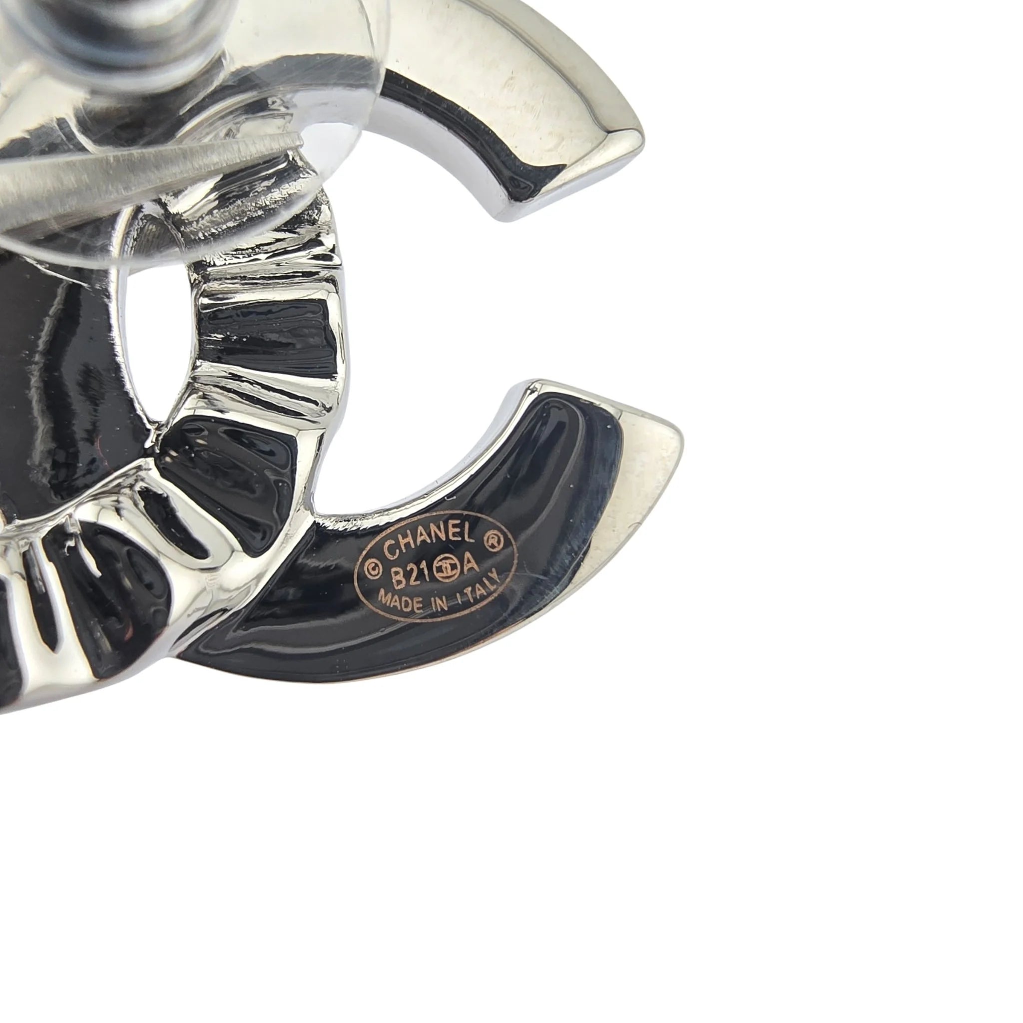 Chanel CC Crystal Earrings Silver 2021 CHANEL