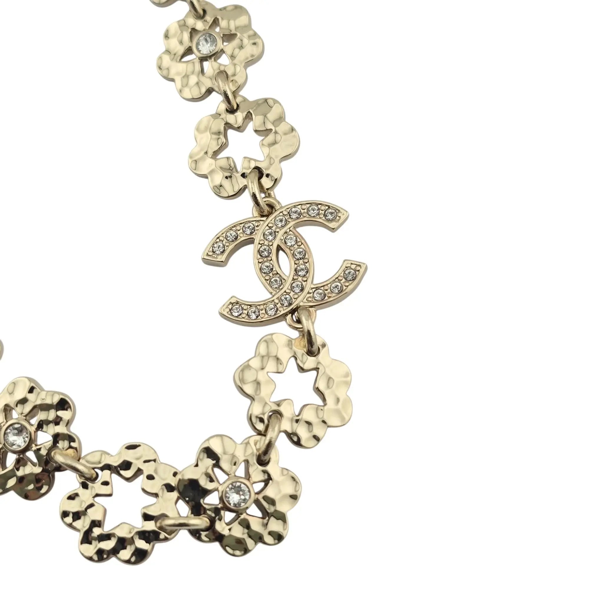 Chanel CC Long Necklace Gold Metal Floral Necklace 2025 CHANEL