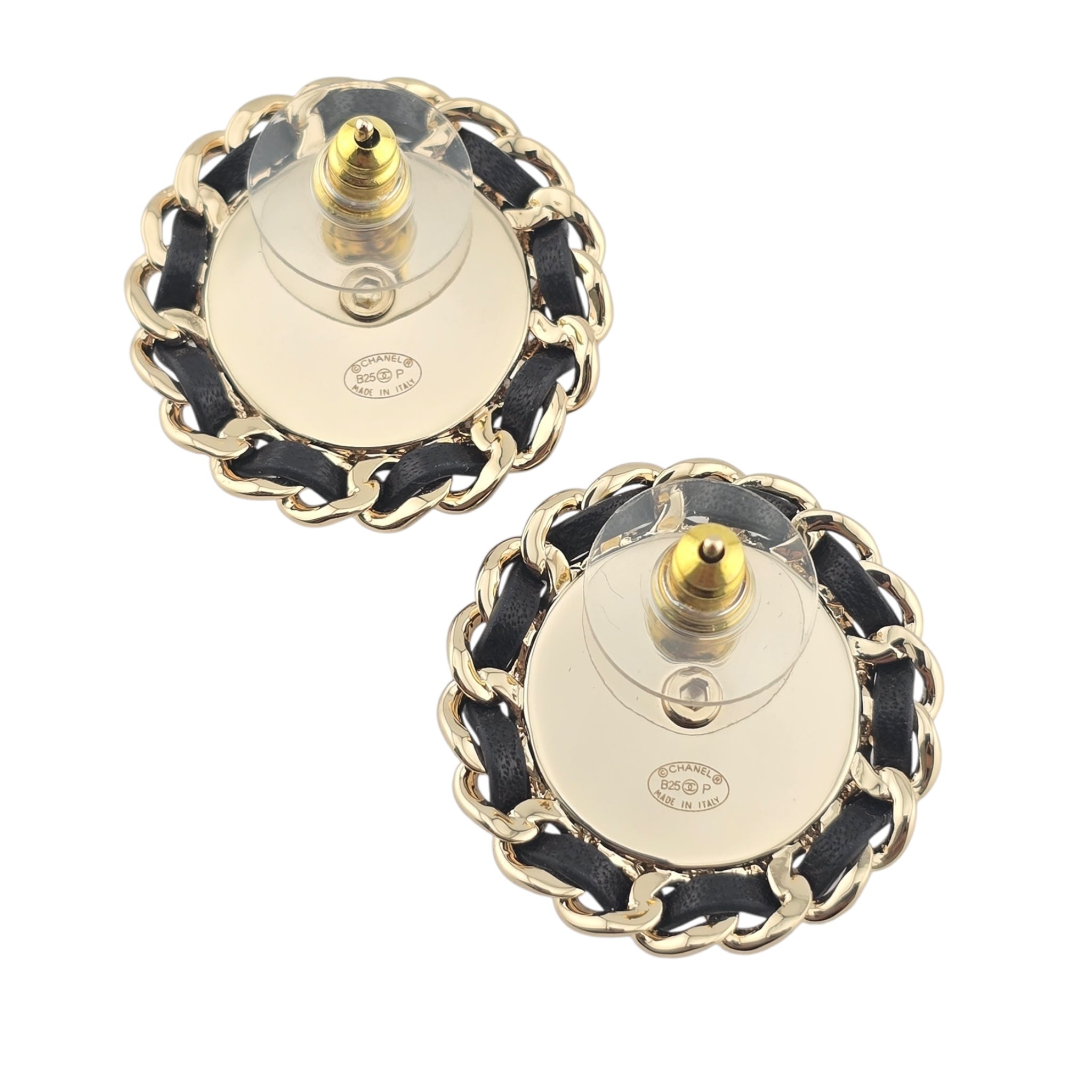 Chanel CC Blue Denim Round Earrings 2025 CHANEL
