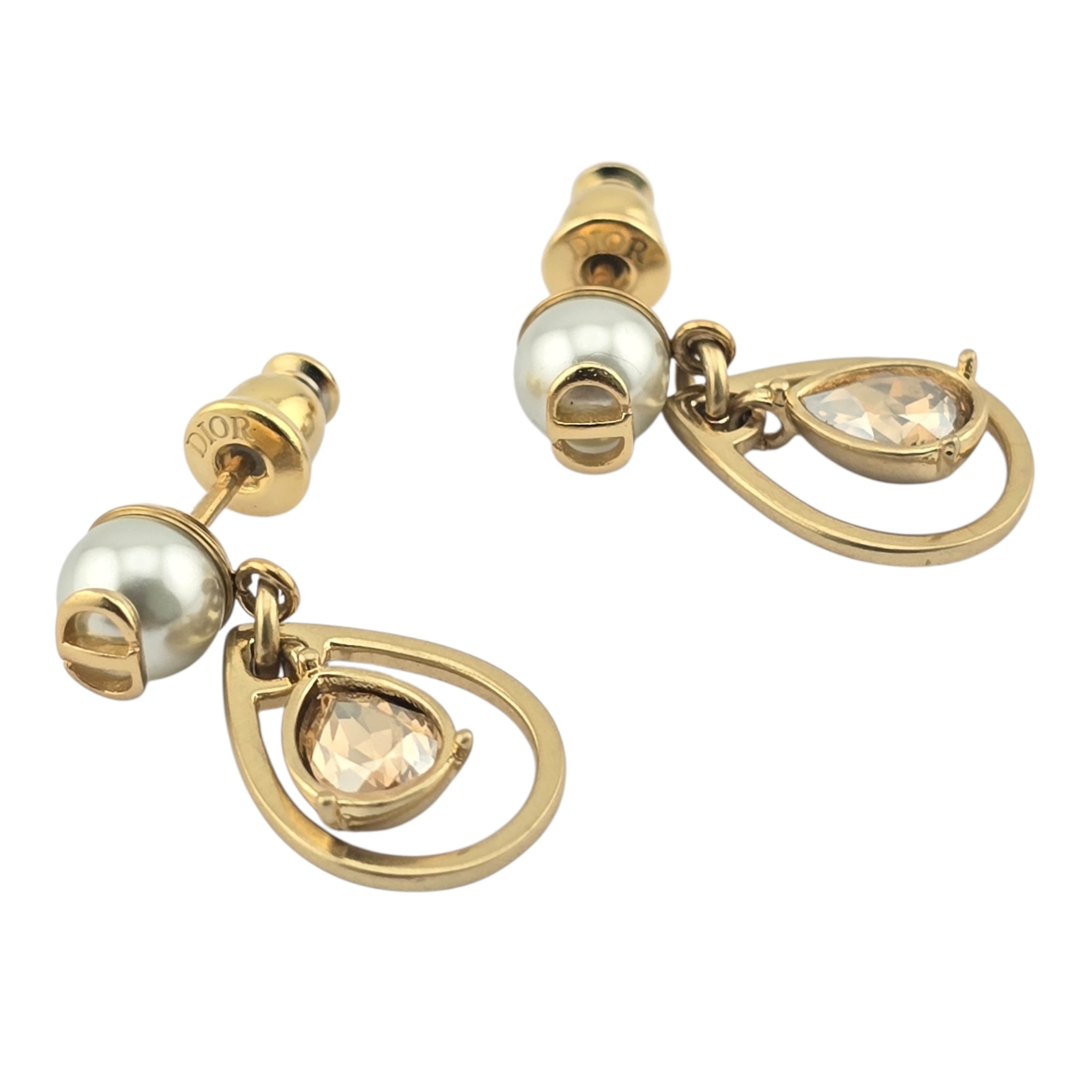 Christian Dior D-Drop Gold Earrings DIOR