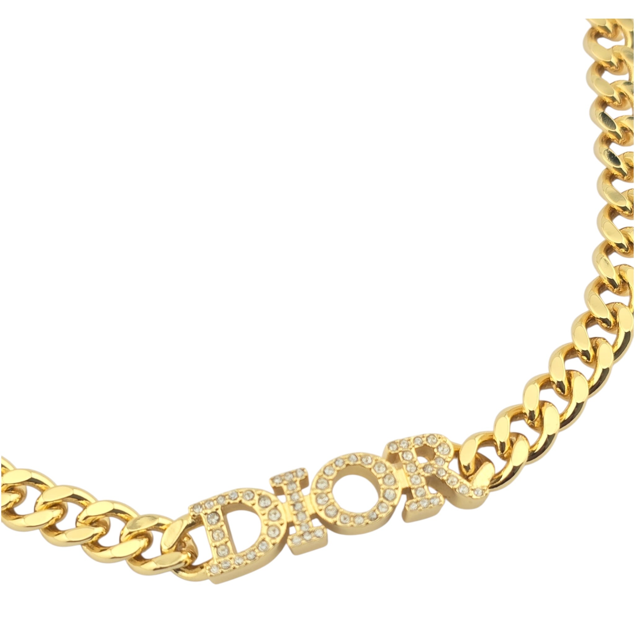 Christian Dior Metal Crystal Dio(r)evolution Choker Necklace Gold DIOR