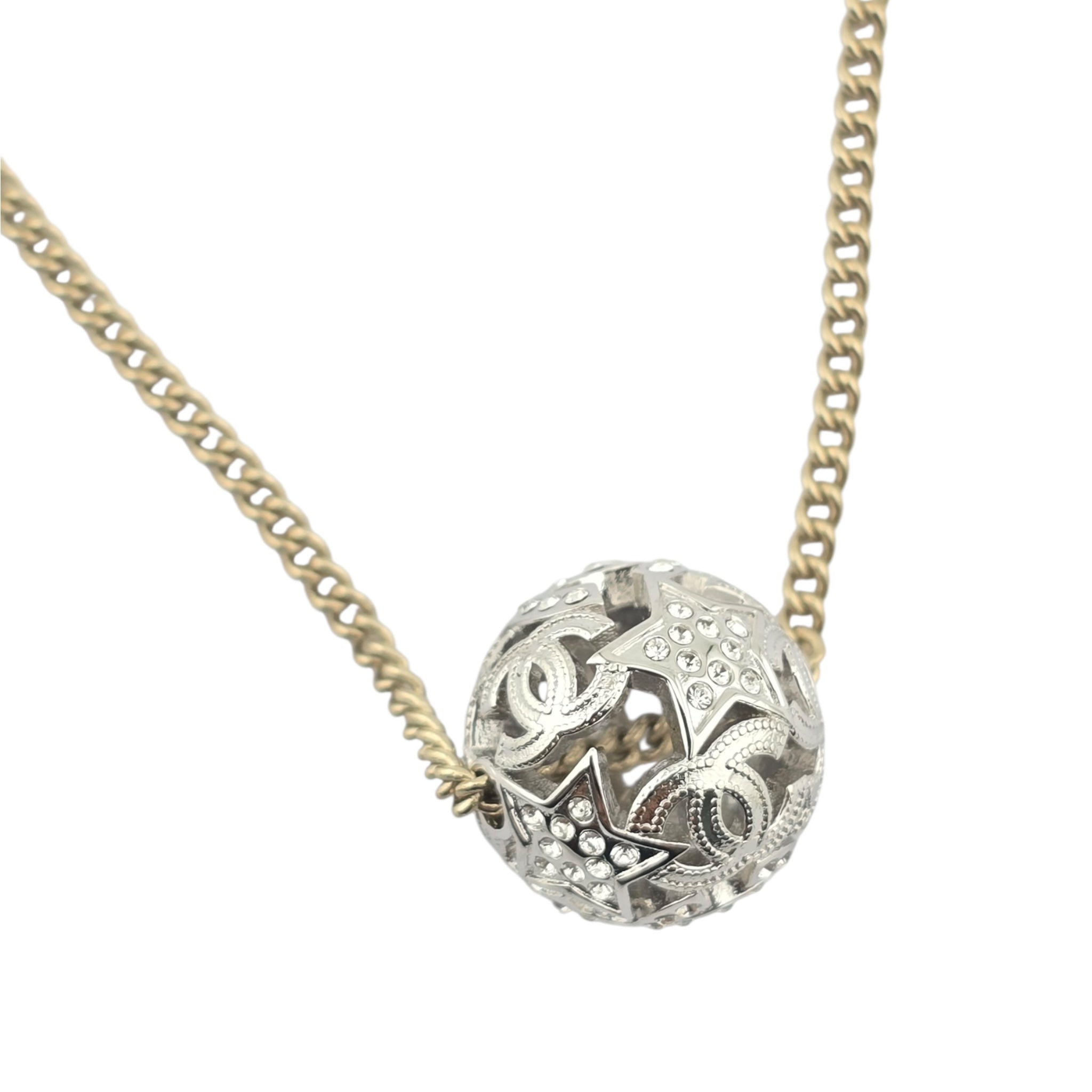 Chanel CC Ball Pendant Gold Necklace 2025 CHANEL