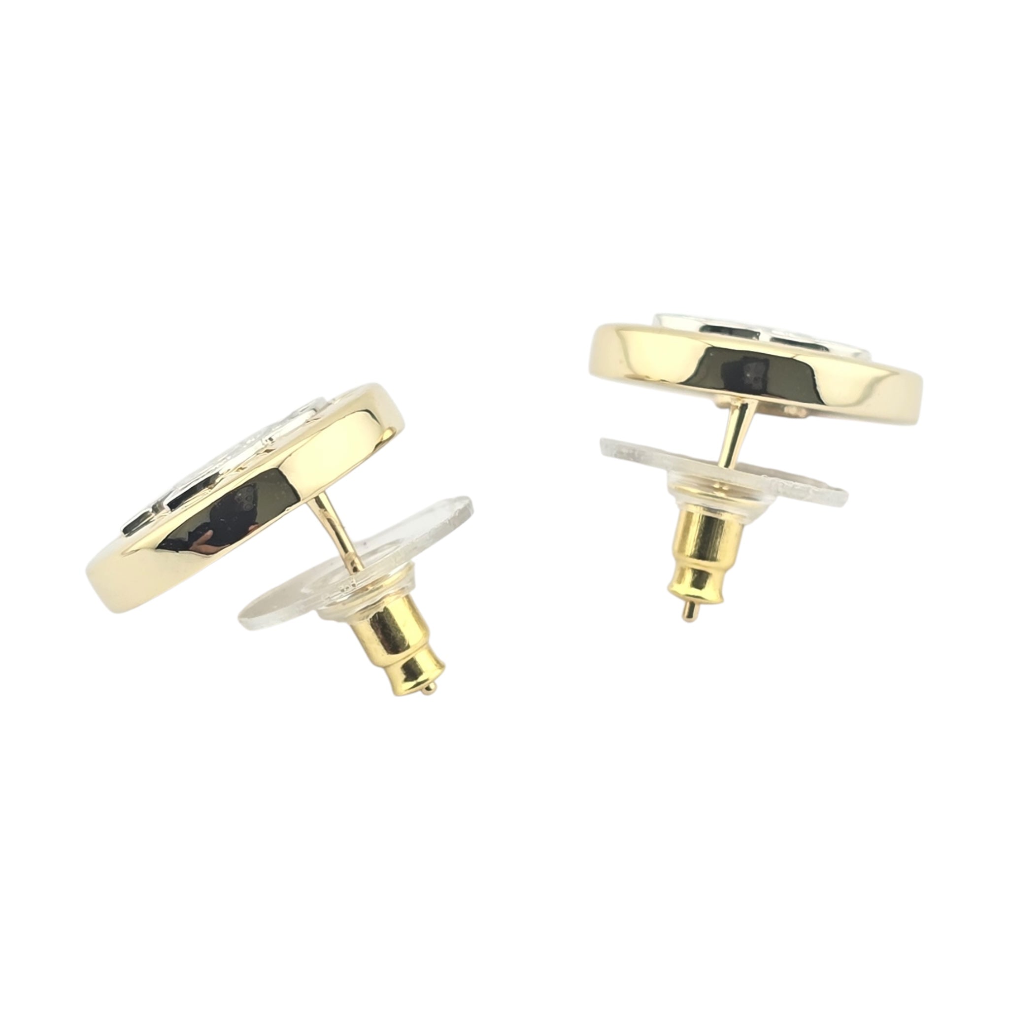 Chanel CC Round Gold Silver Earrings 2025 CHANEL