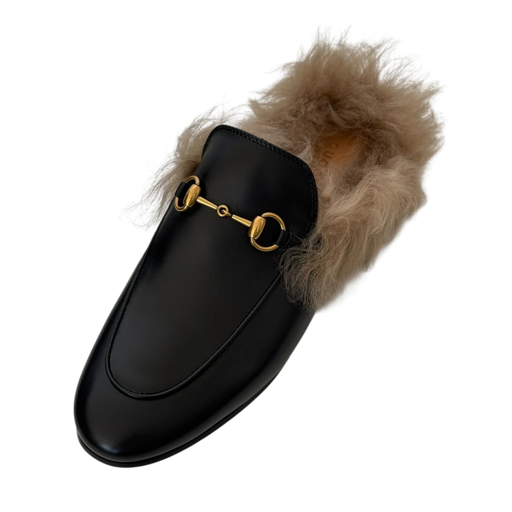 GUCCI Princetown Fur Lined Mules - 39