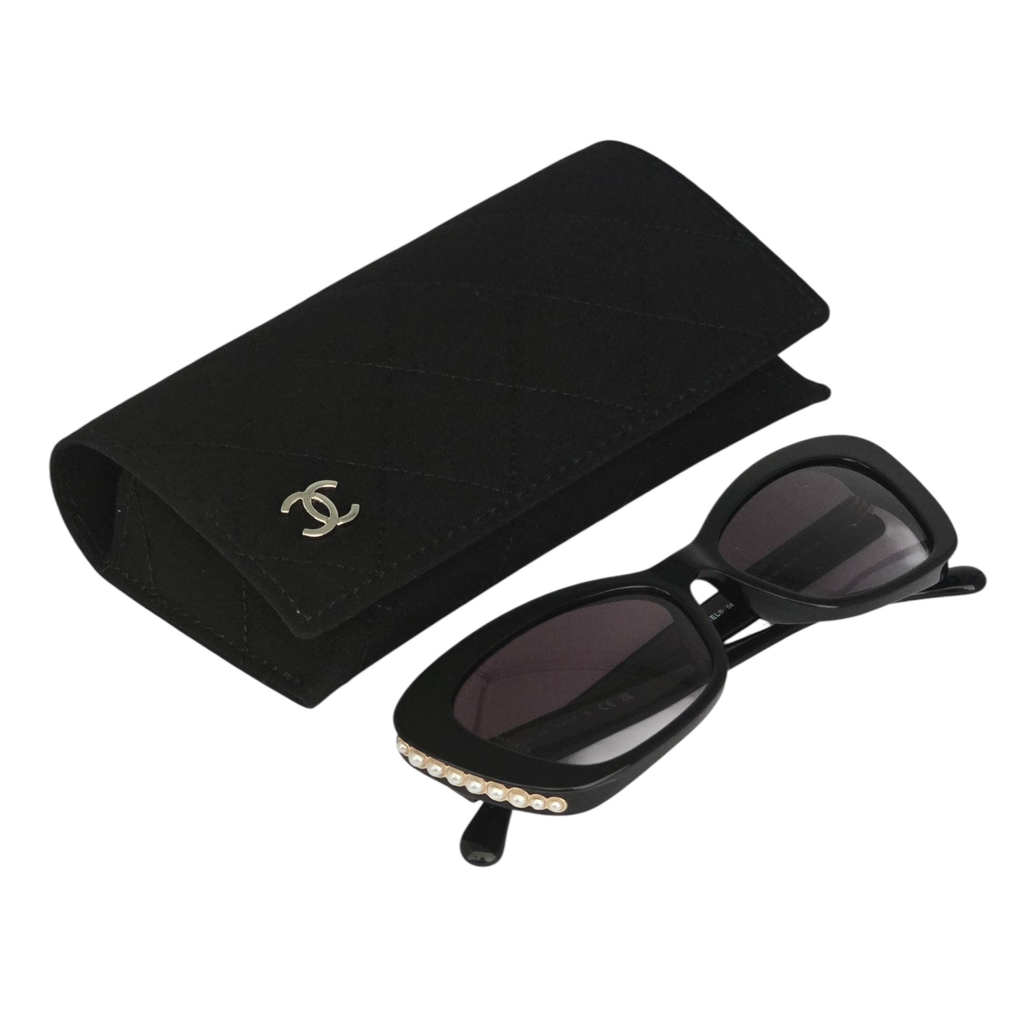 Chanel Acetate Pearl Cat Eye CC Sunglasses