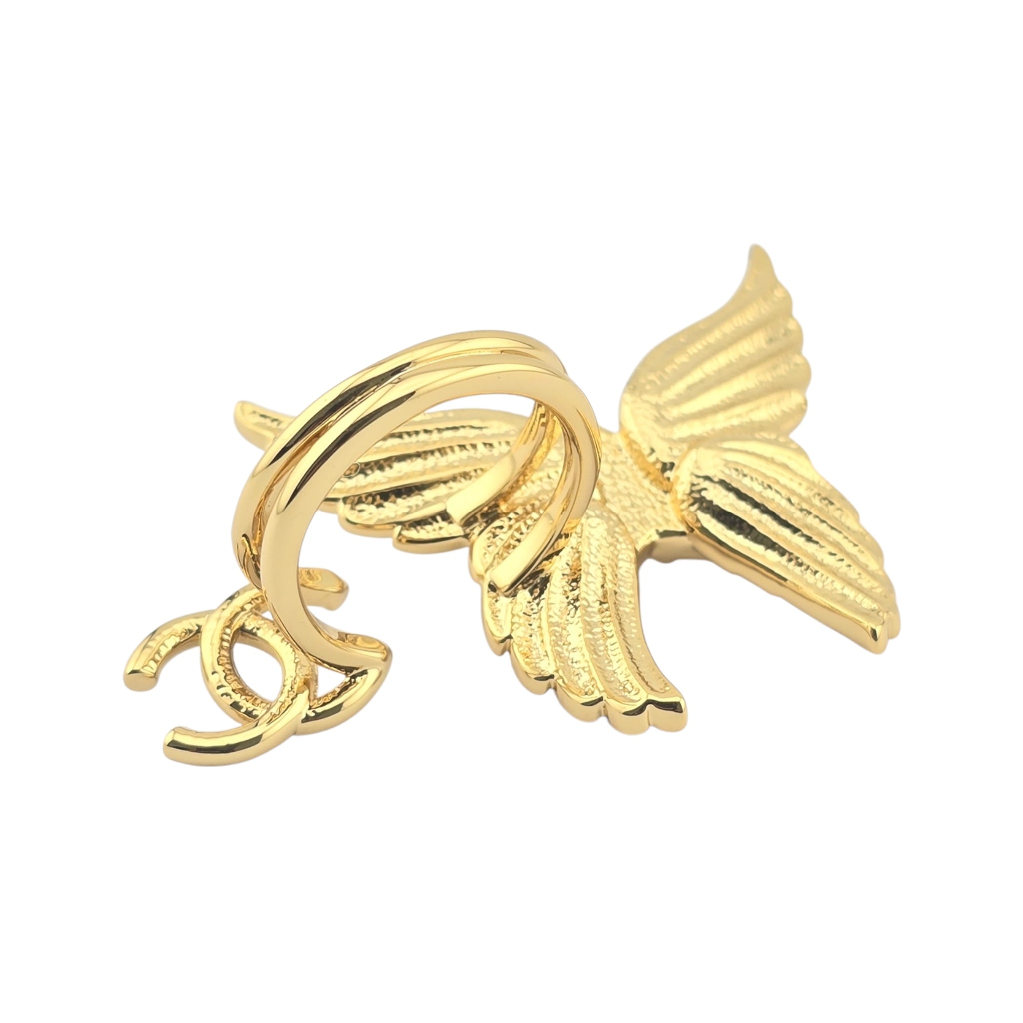Chanel CC Wings Gold Ring 2024