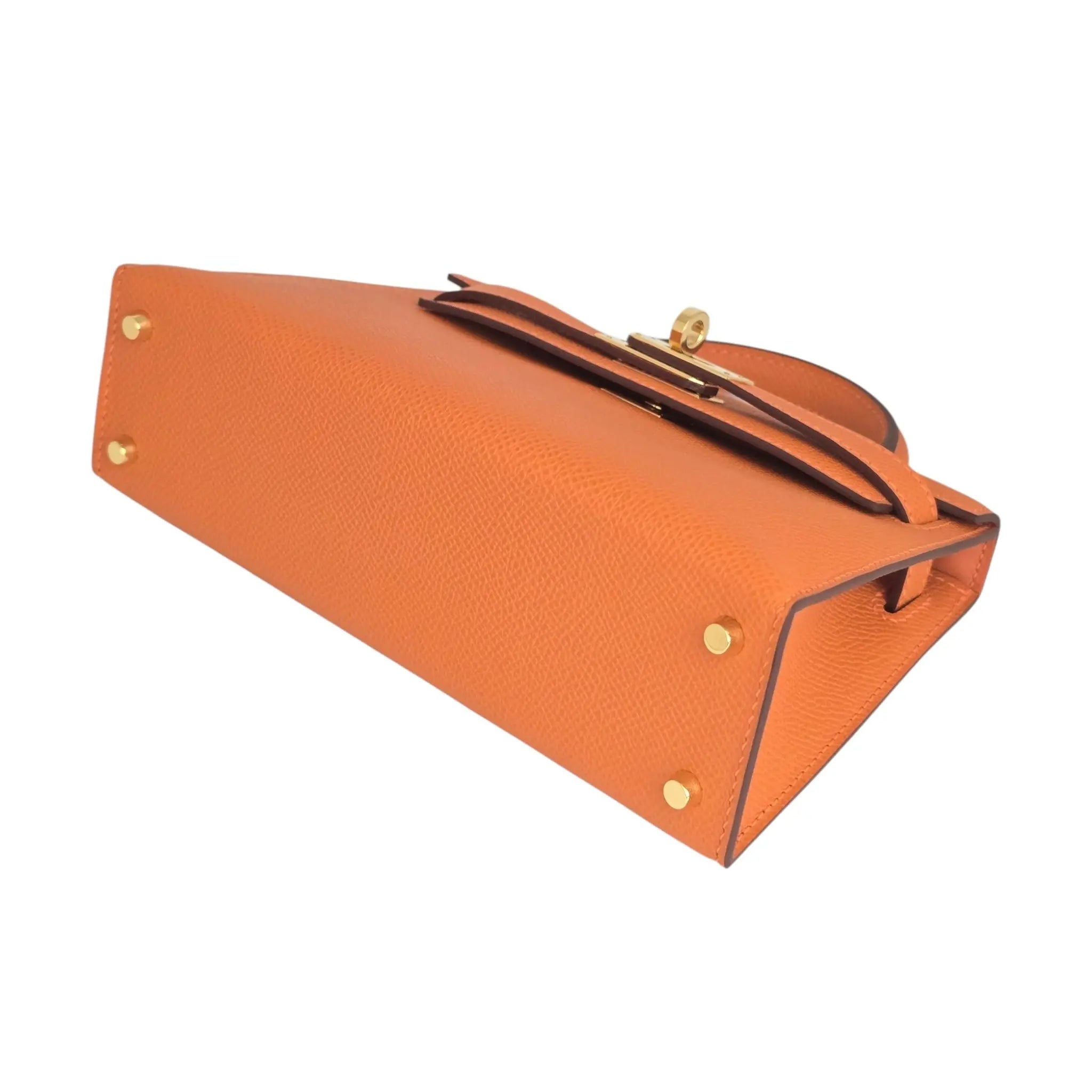 Hermes Mini Kelly II Epsom Orange Gold Hardware Bag HERMES