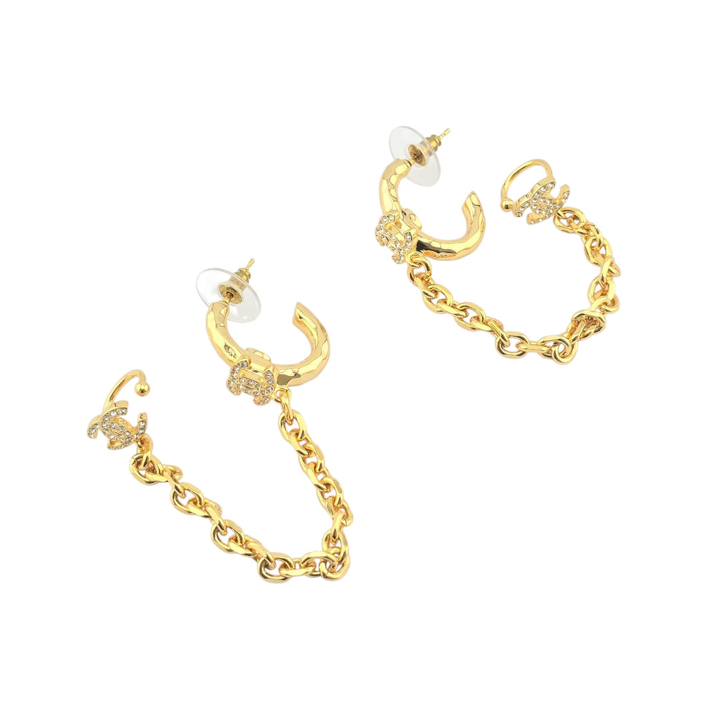 Chanel CC Gold Ear Clip Earrings 2022 CHANEL
