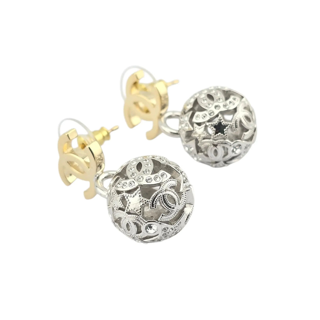 Chanel CC Gold / Silver Ball Earrings 2025 CHANEL